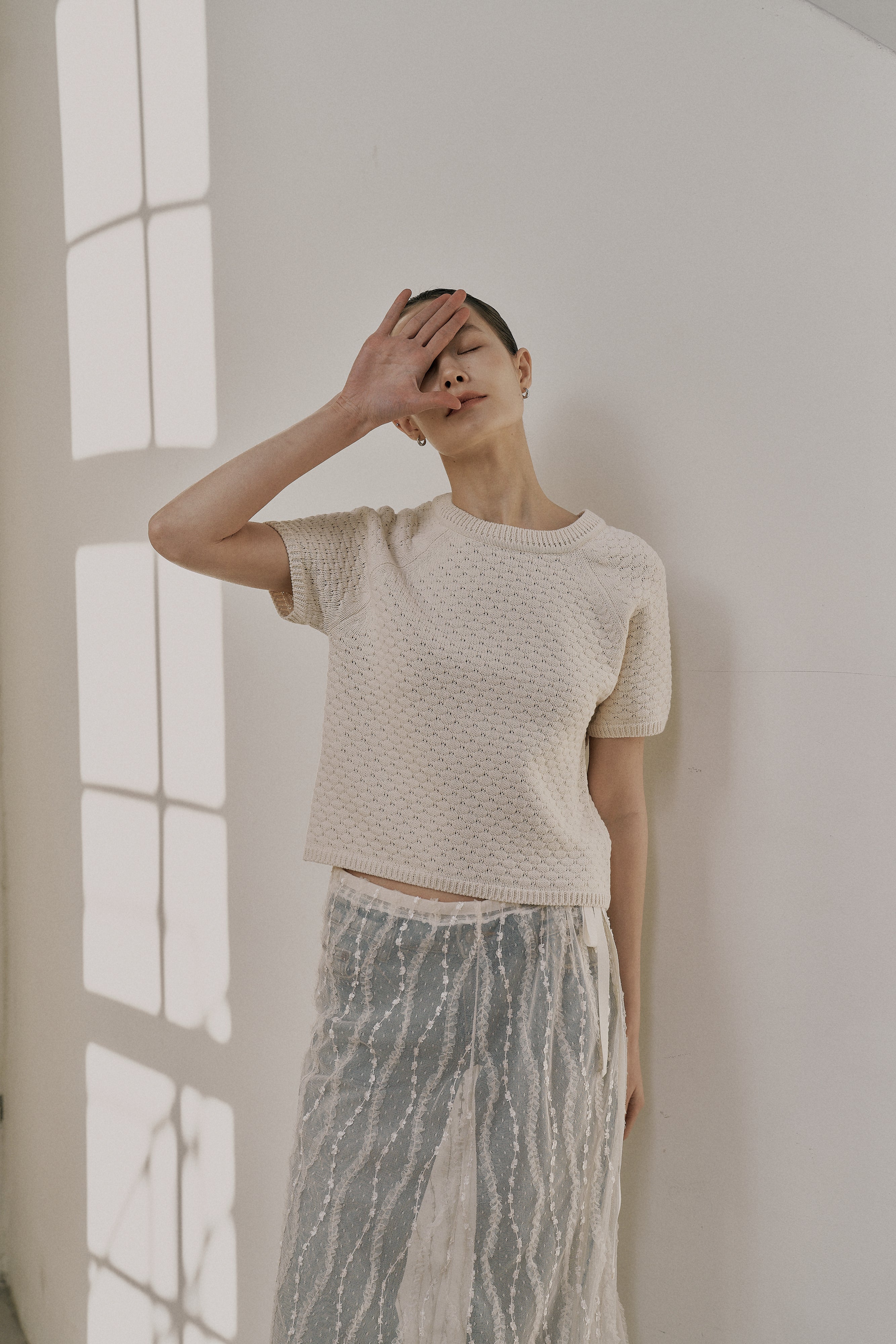 COMB ROUND SWEATER_IVORY