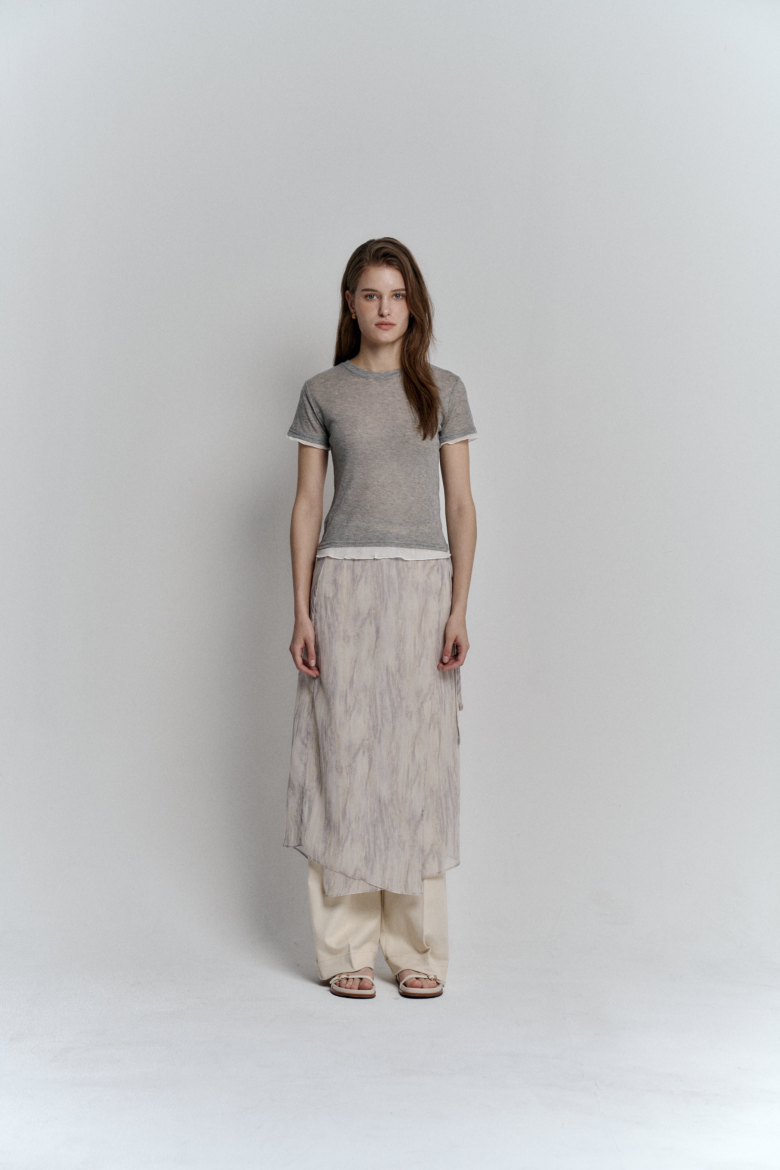 AVO GRADIENT WRAP SKIRT_GREY