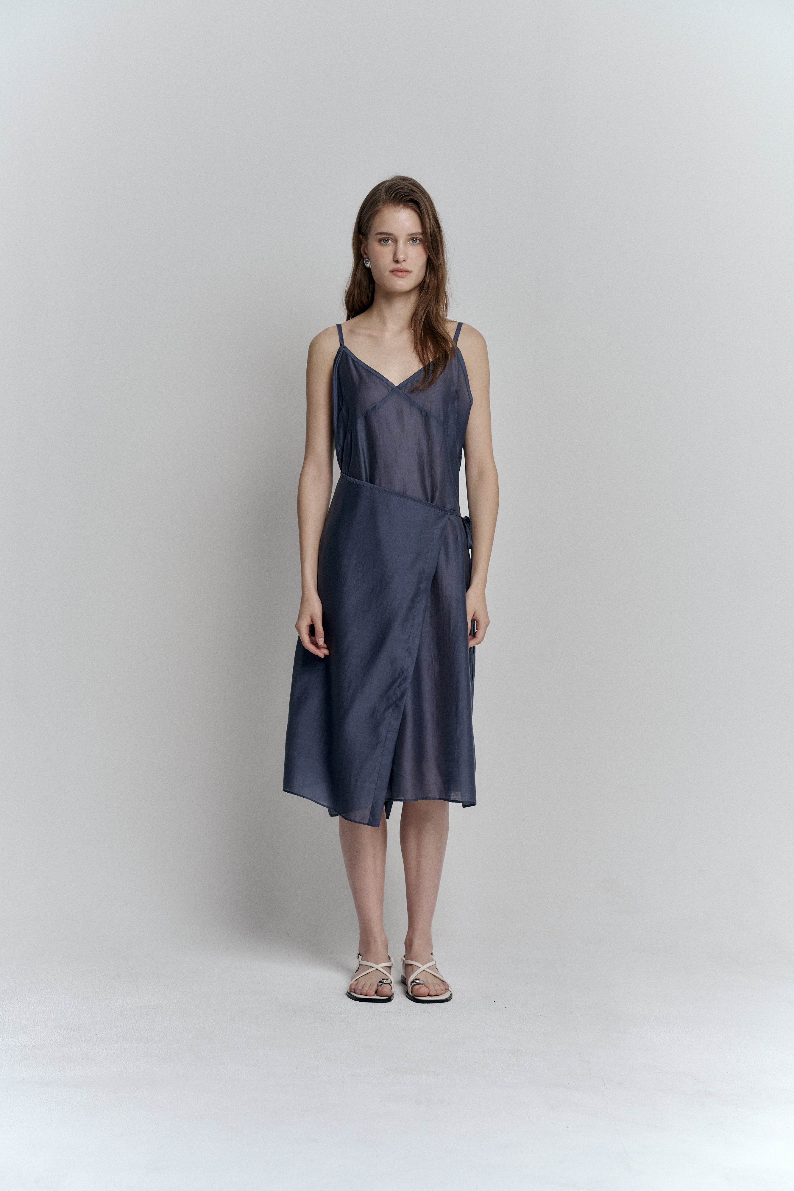 CHIFFON LAYERED DRESS_NAVY