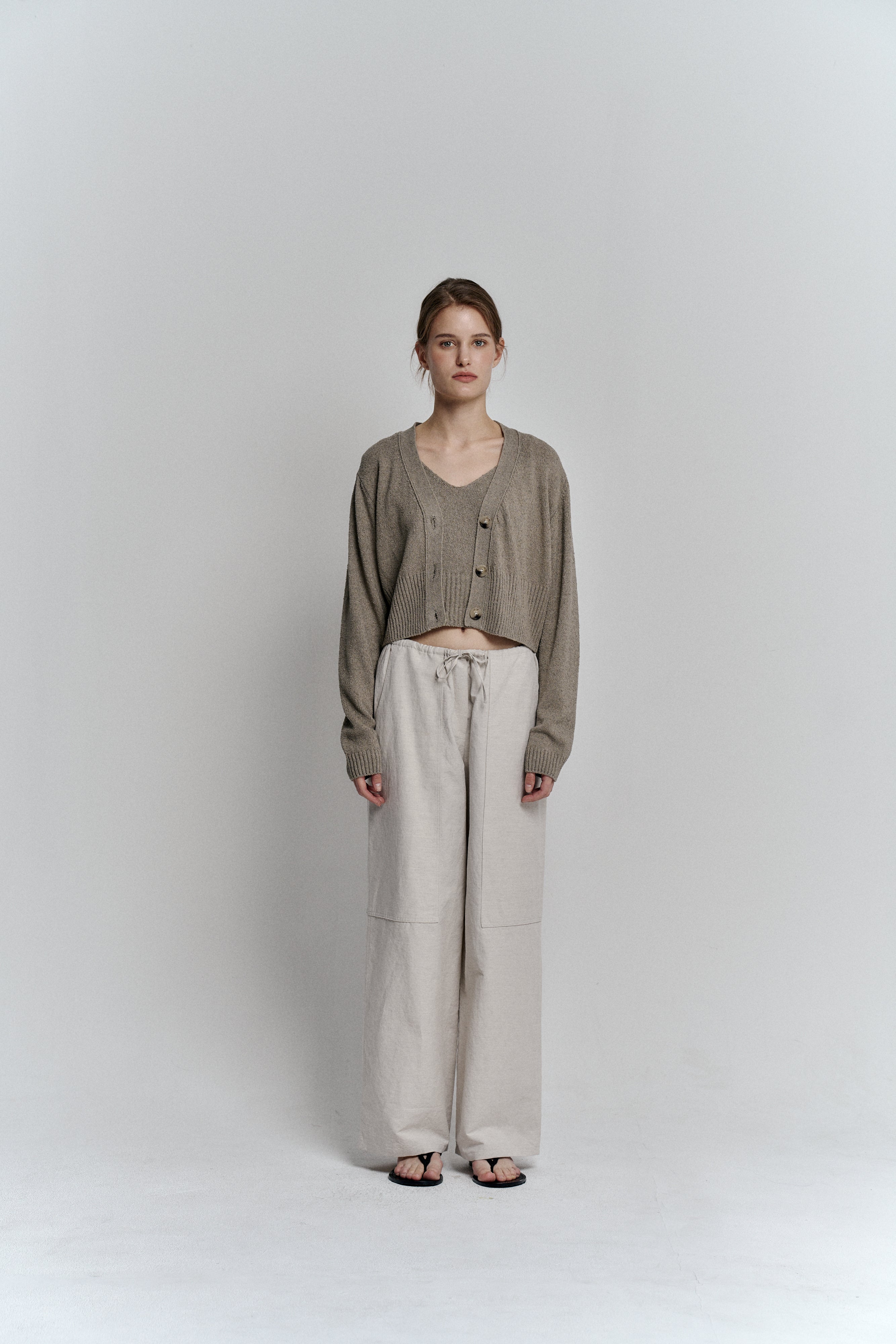 FINE O'KIND, ENSEMBLE CARDIGAN HANJI_KHAKI