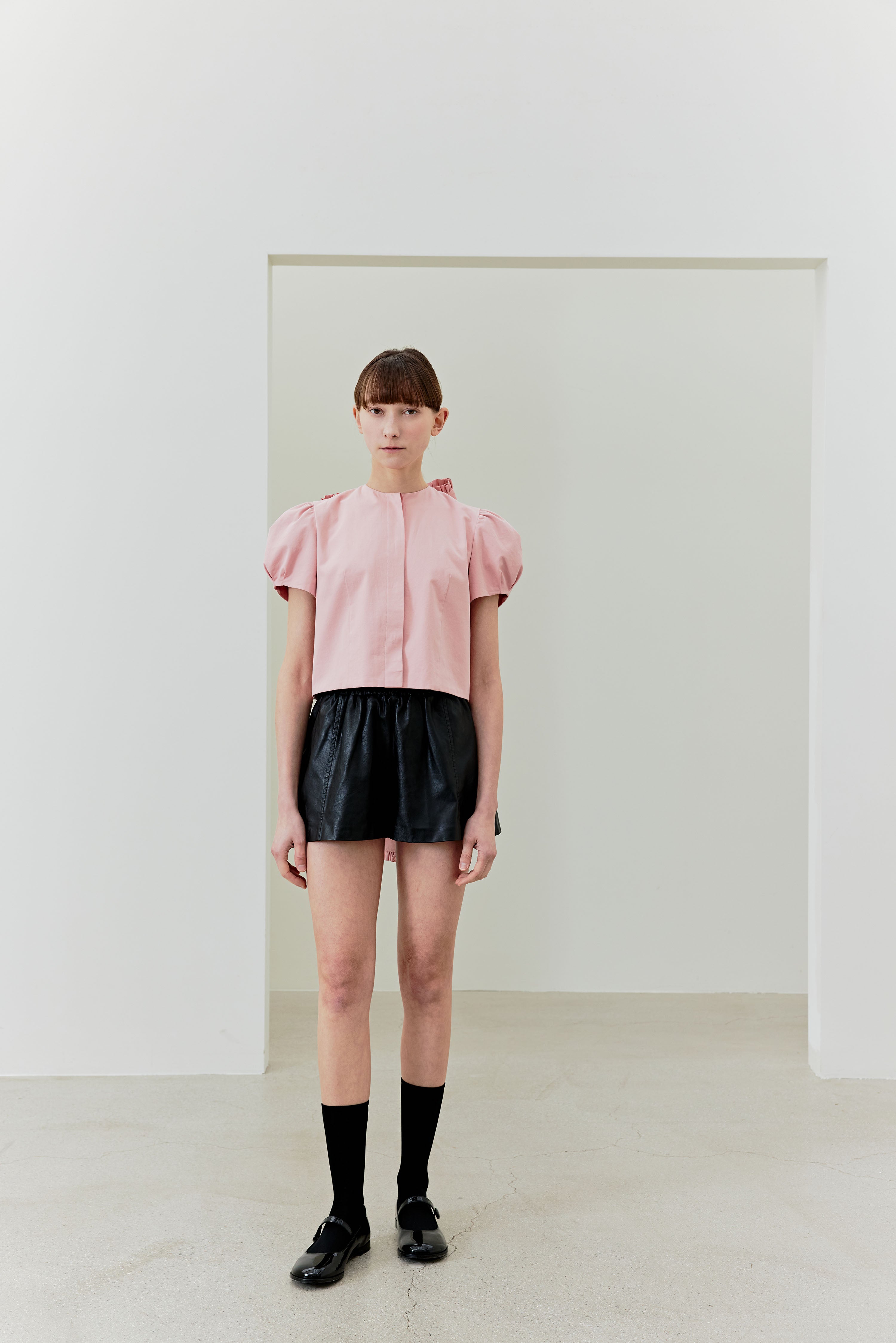 FRILL TIE BLOUSE_PINK