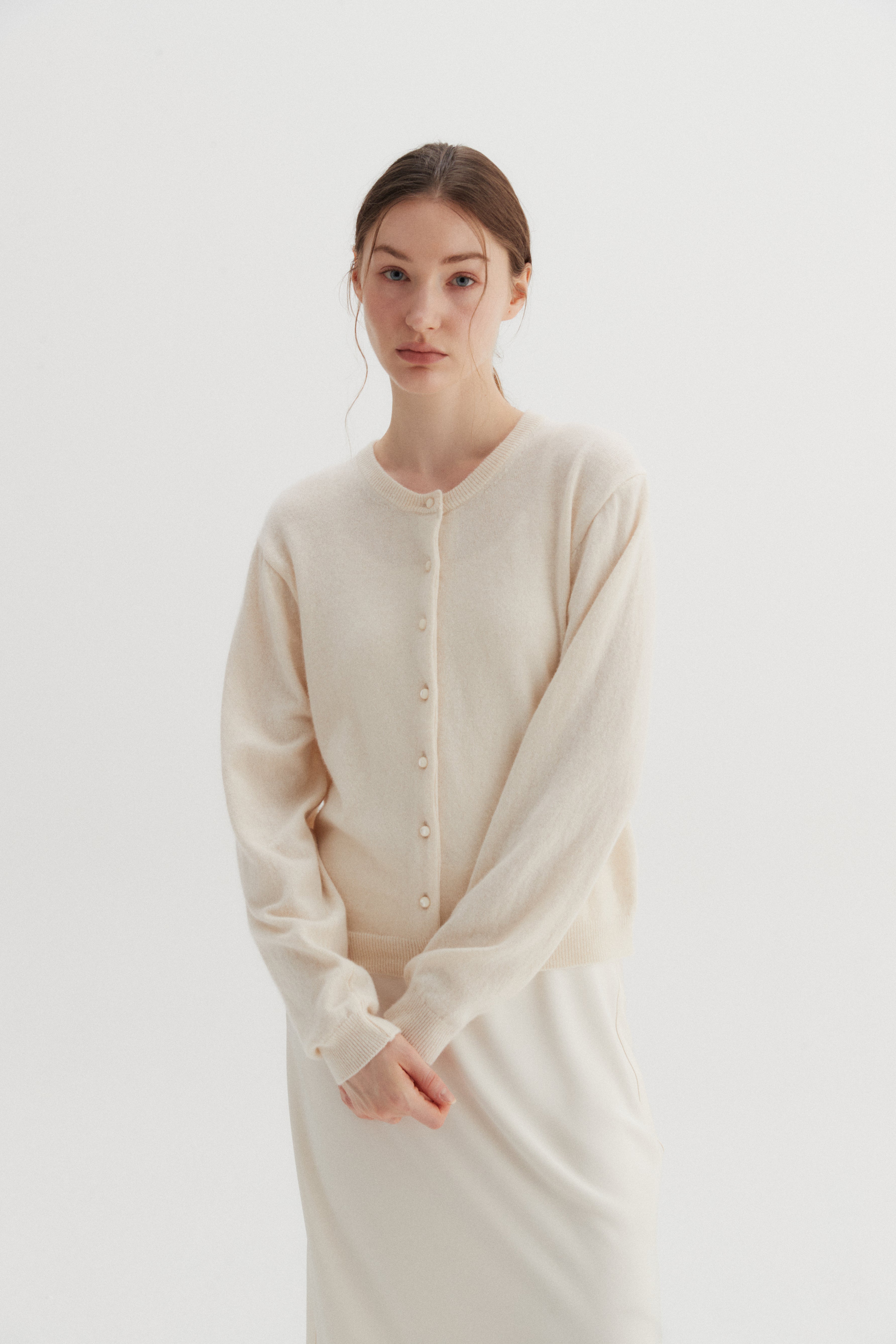 BEANS CASHMERE CARDIGAN_IVORY