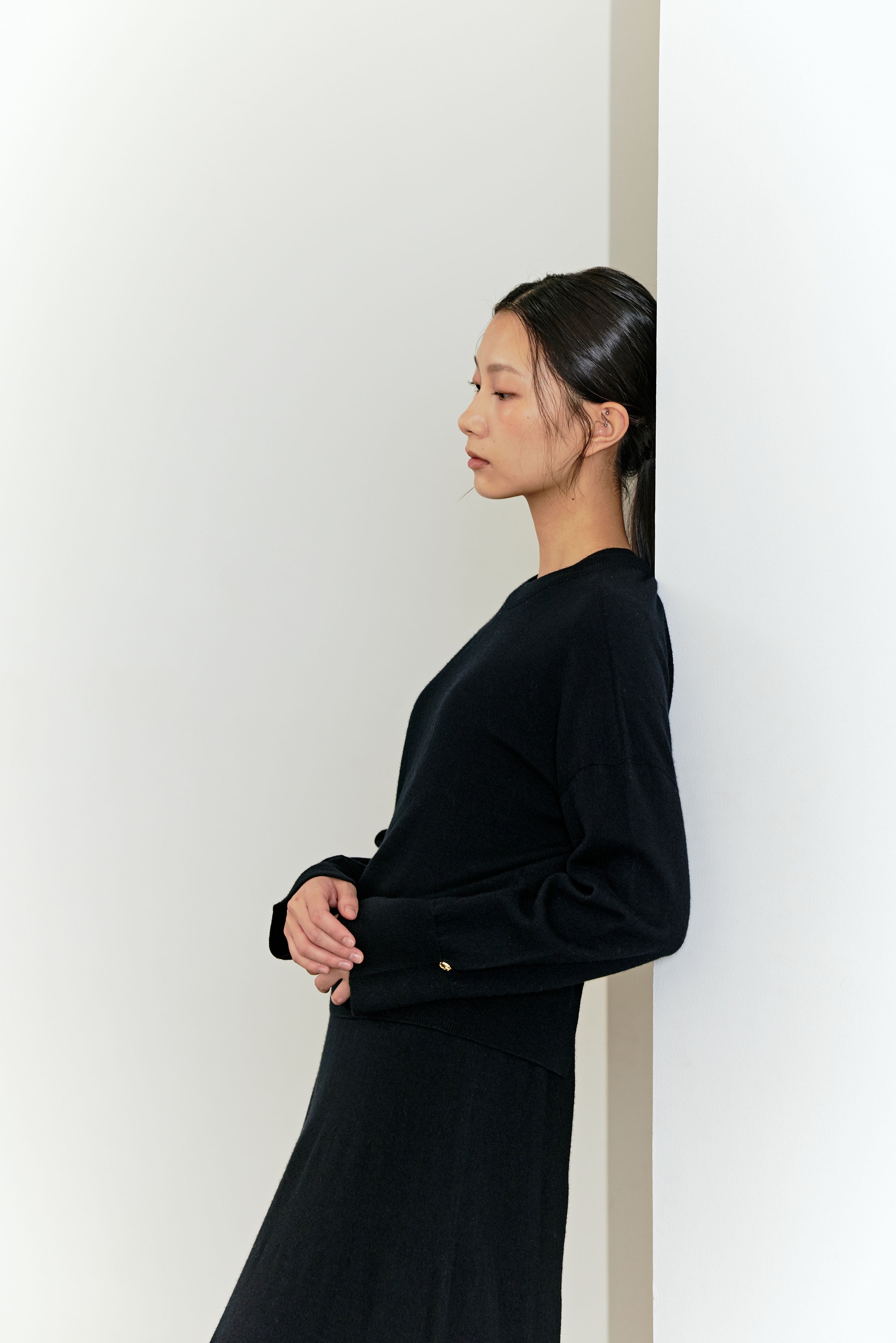 WHOLE GARMENT 2WAY KNIT_BLACK