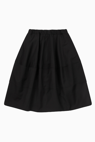 BALLOON BANDING MIDI SKIRT_BLACK