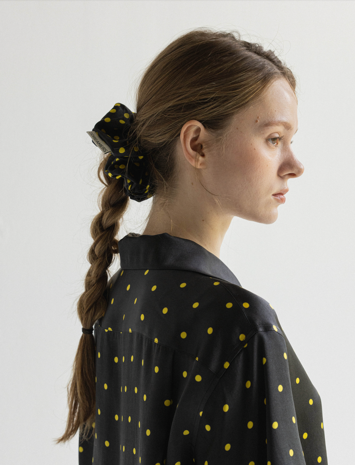 LEMON DOT SCRUNCHIE_NOIR
