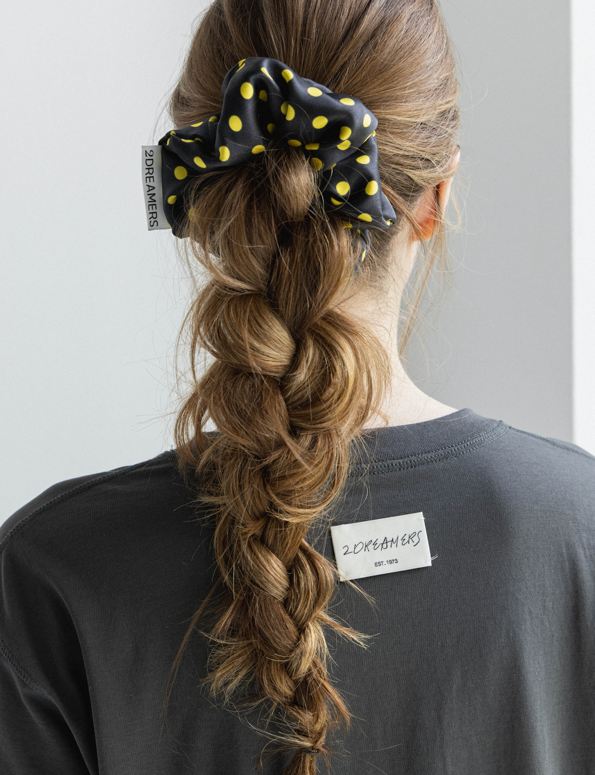 LEMON DOT SCRUNCHIE_NOIR