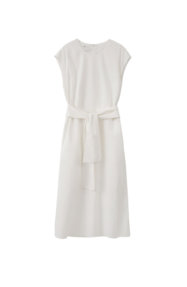 ROBE MAXI CEINTURE LARGE_IVOIRE