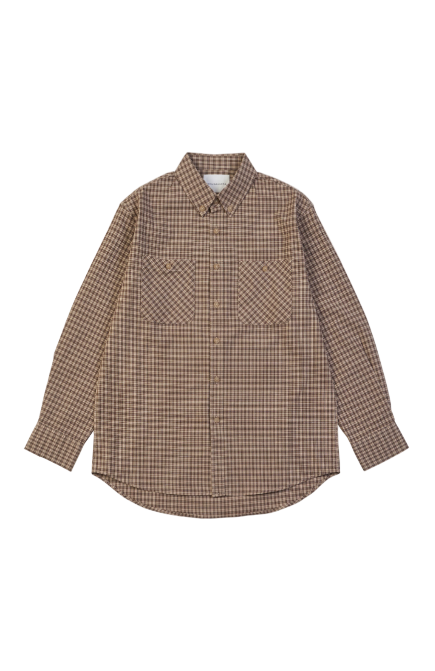 RUSTIC CHECK SHIRT_BROWN