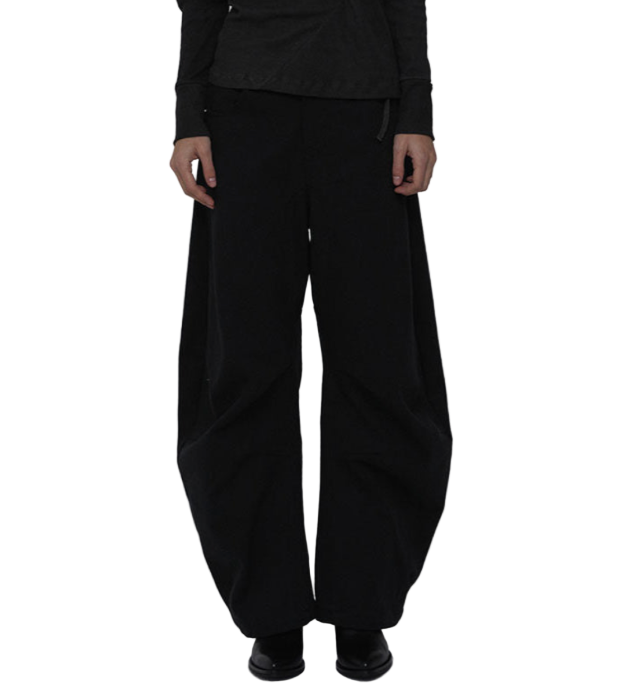 CURVED COTTON PANTS_BLACK