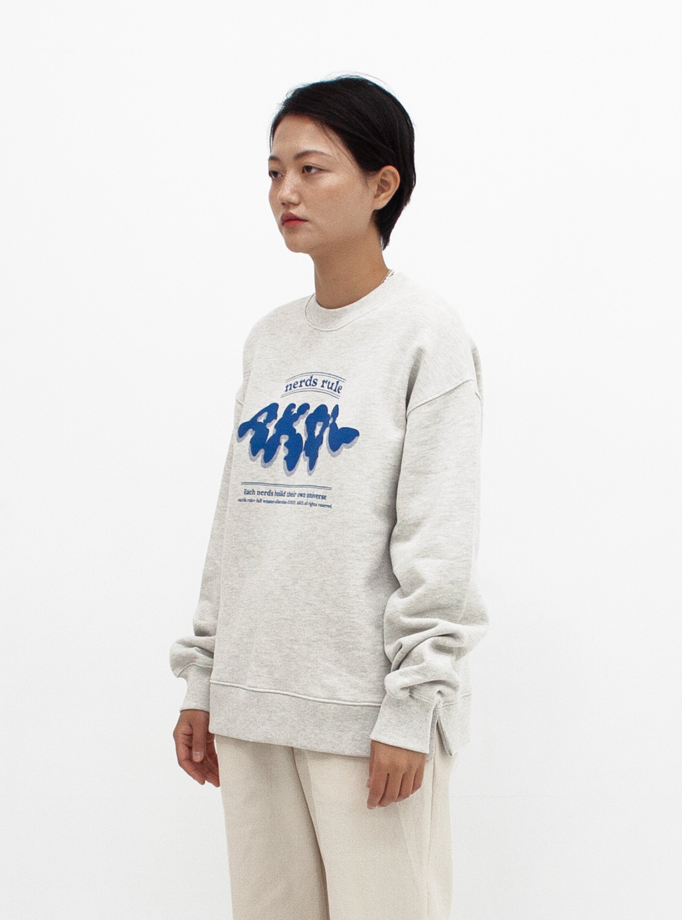 OVERSIZED LOGO PRINTED SWEATSHIRT_MELANGE