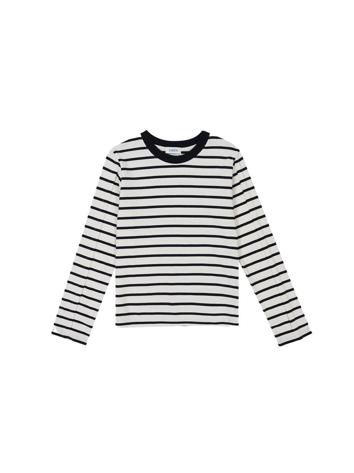 TUCKED STRIPE T-SHIRT_NOIR