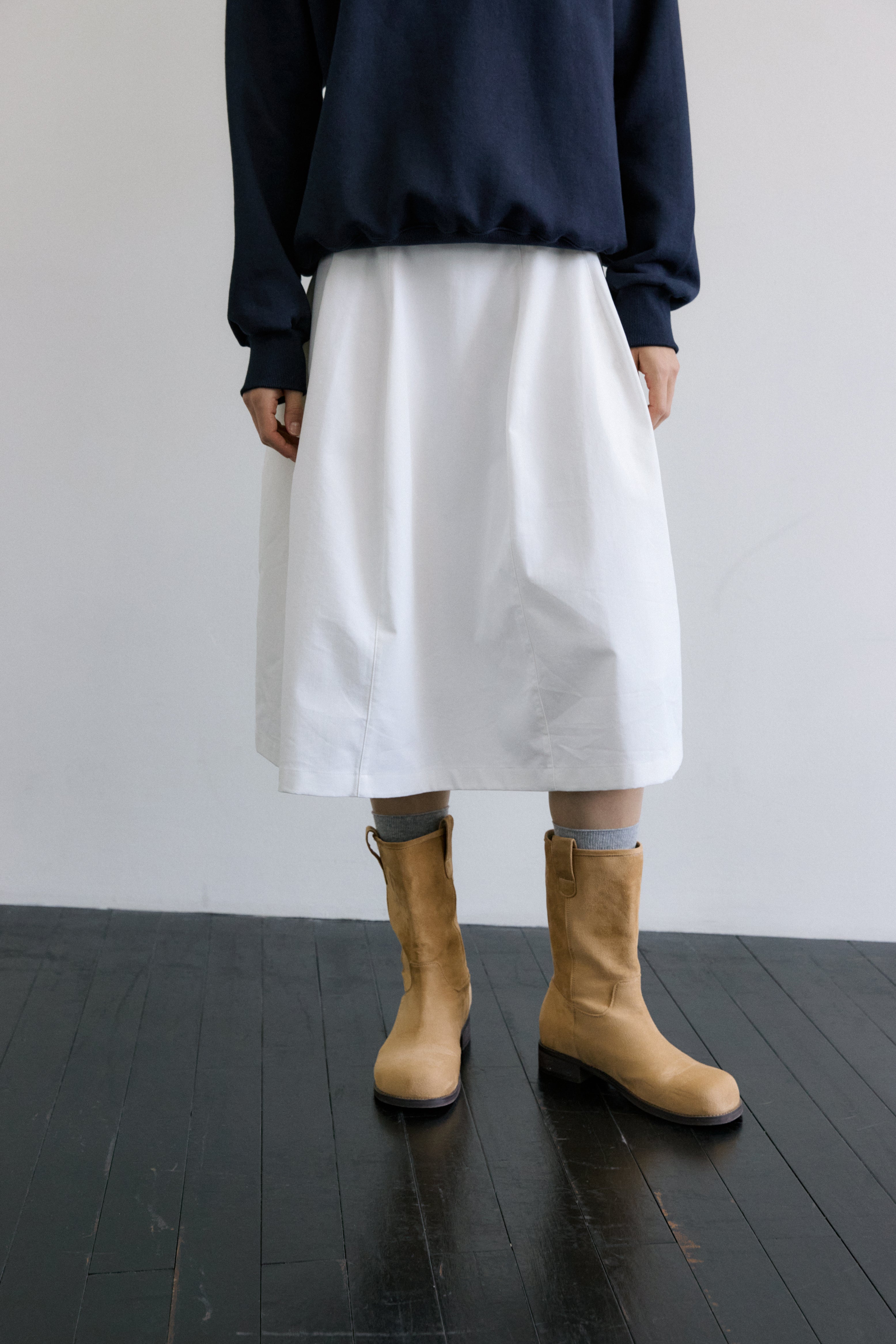 WAVY VOLUME SKIRT_IVORY