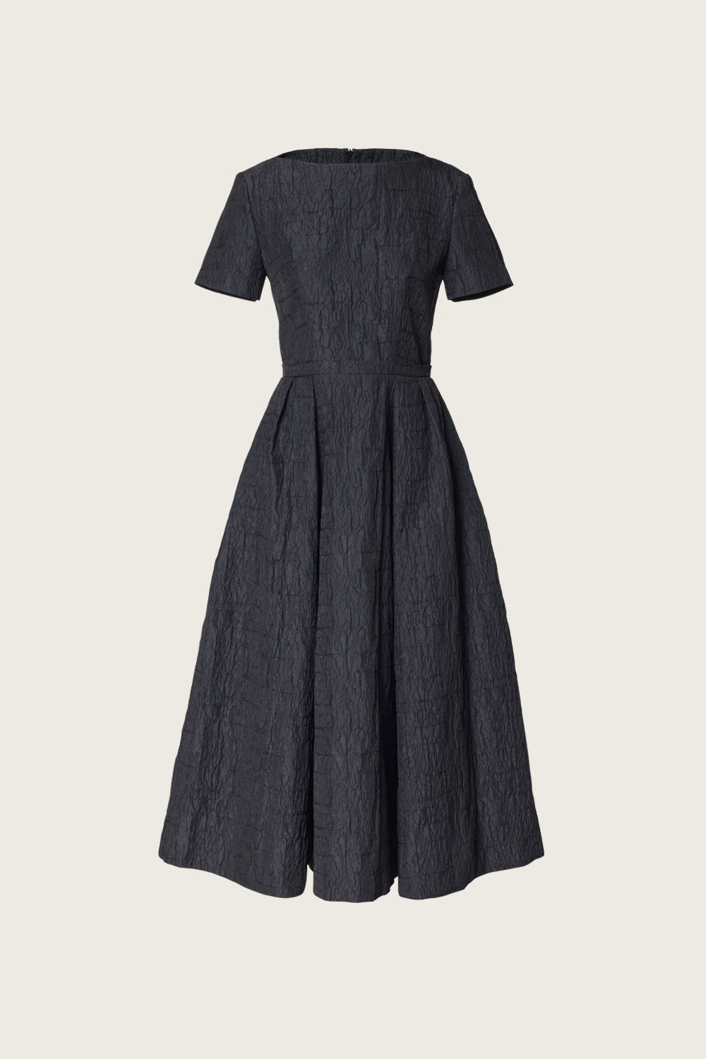 JACQUARD MIDI DRESS_NOIR