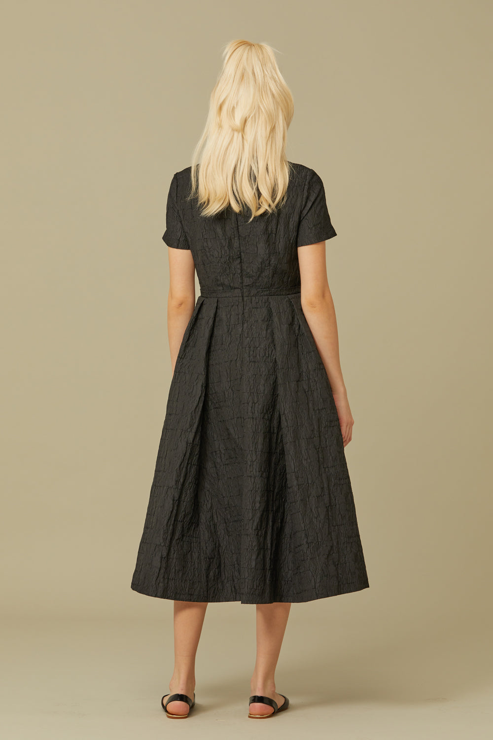 JACQUARD MIDI DRESS_NOIR