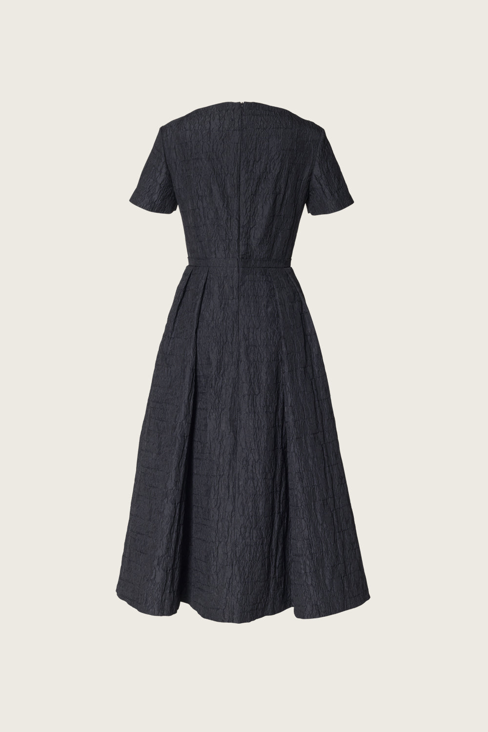 JACQUARD MIDI DRESS_NOIR