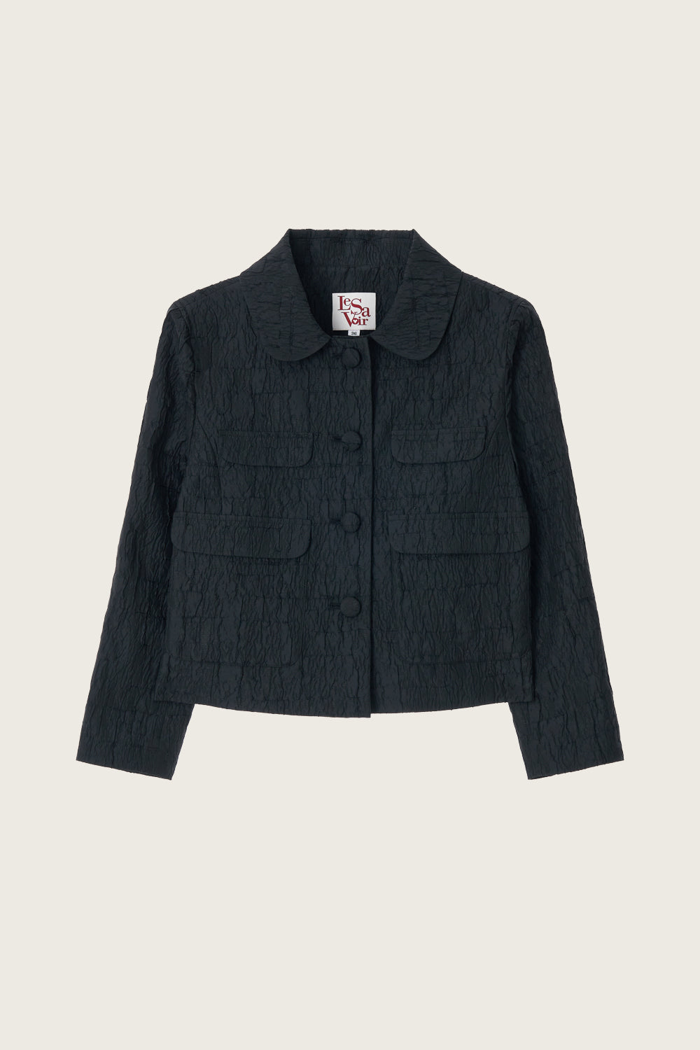 JACQUARD POCKET JACKET_BLACK