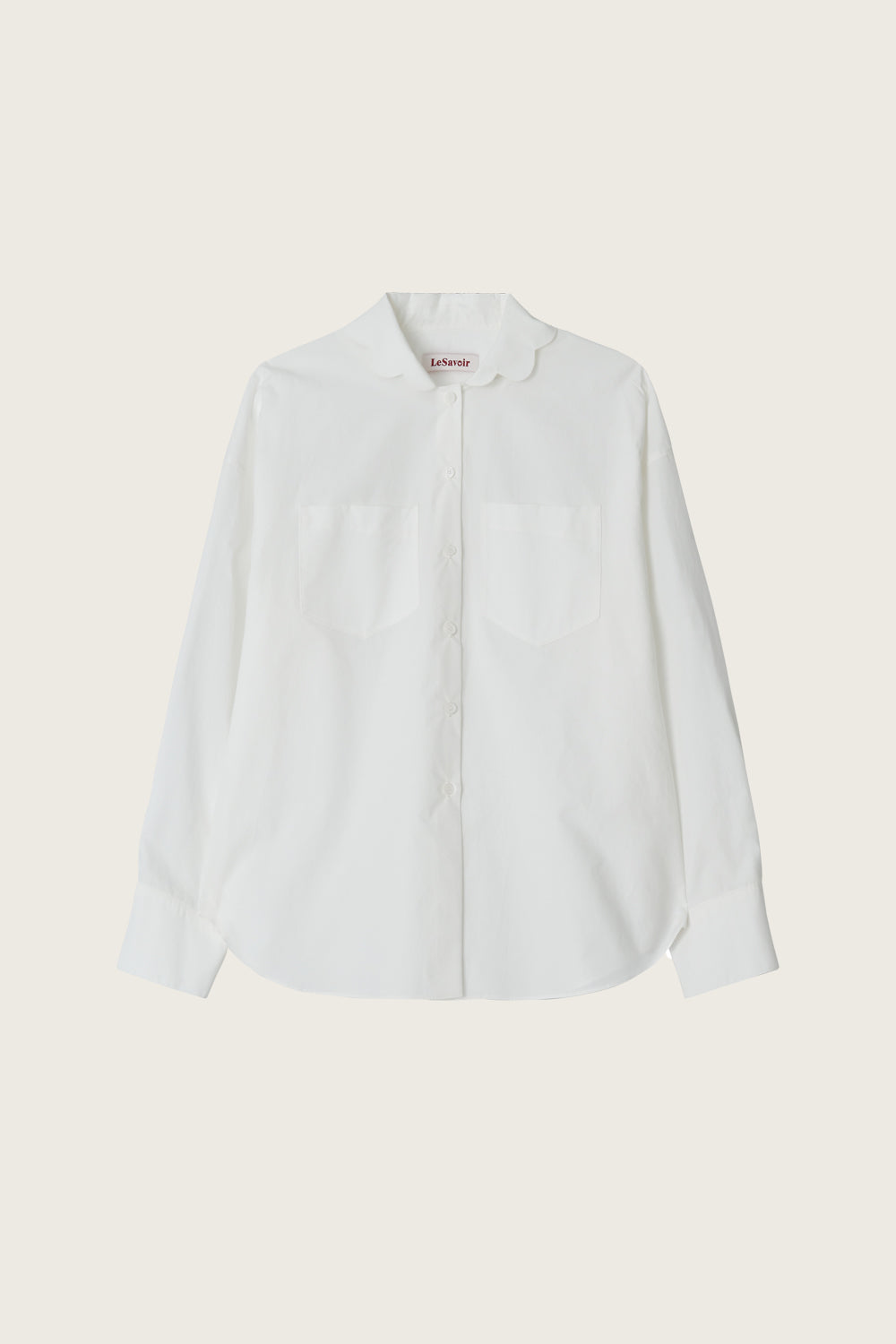 SCALLOP COLLAR SHIRT_WHITE