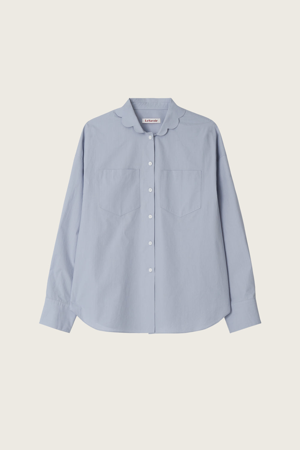 SCALLOP COLLAR SHIRT_GREY