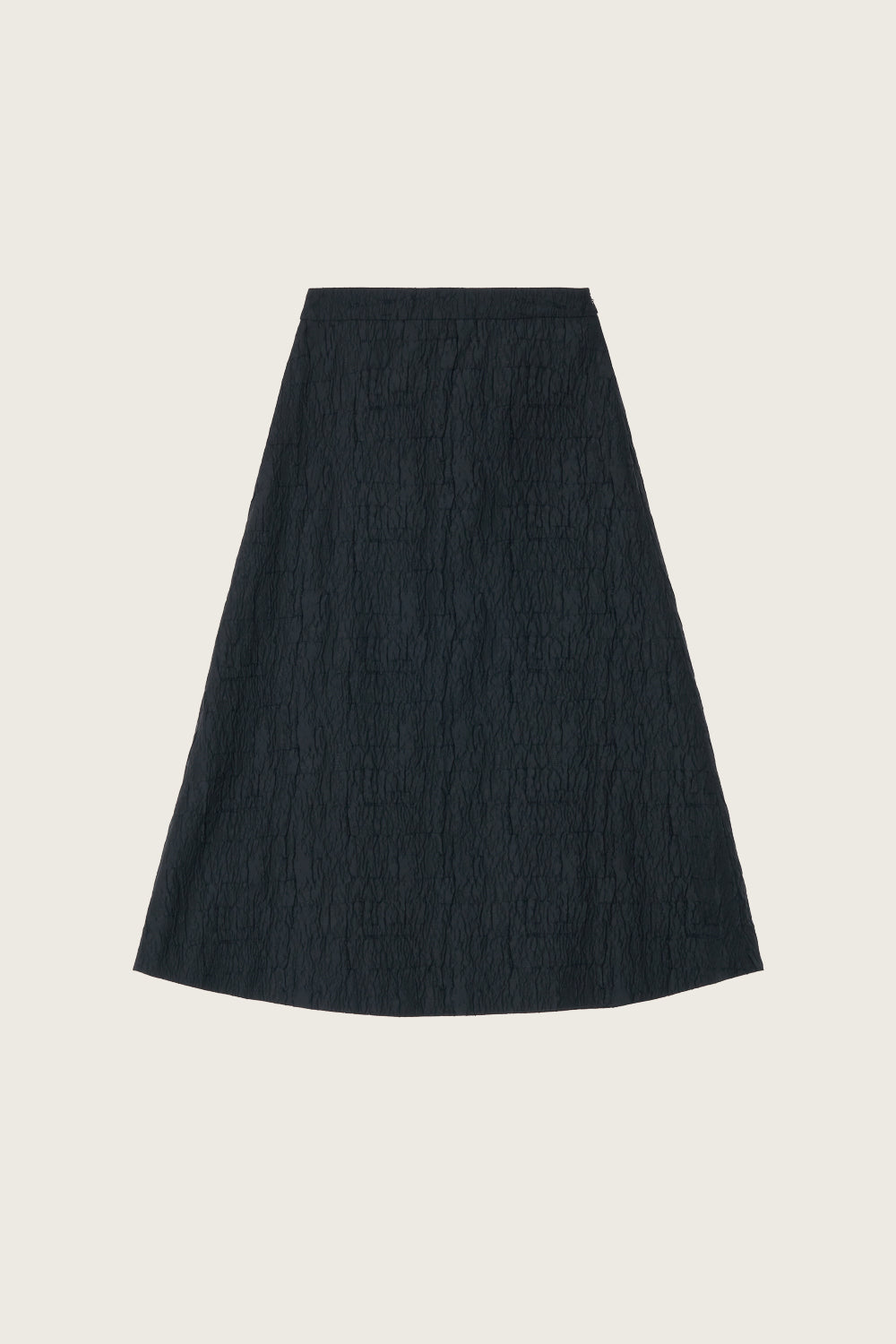 JACQUARD A-LINE SKIRT_BLACK