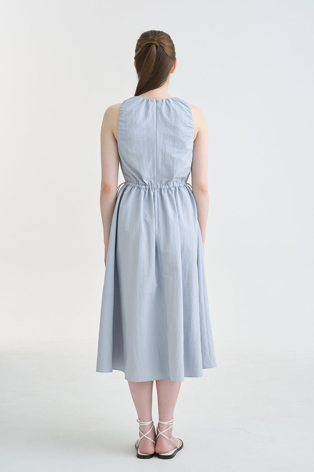 LESAVOIR, ROBE MIDI À CORDON_GRIS