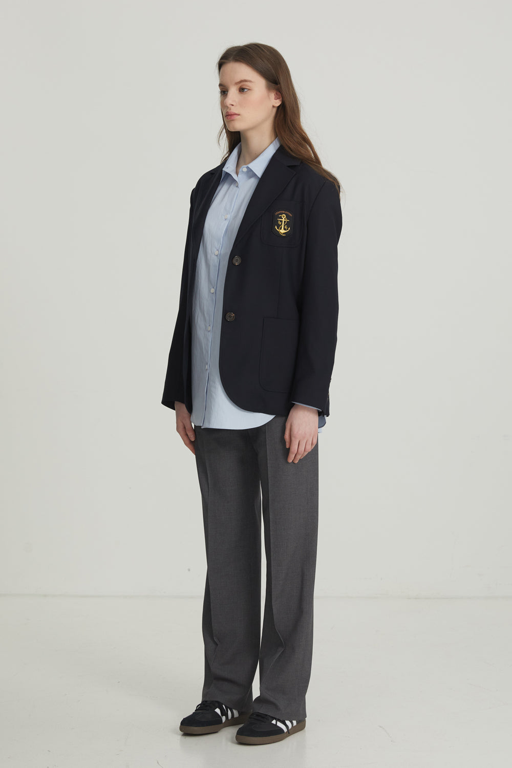 LESAVOIR, VESTE PREPPY OVERSIZE_BLEU MARINE