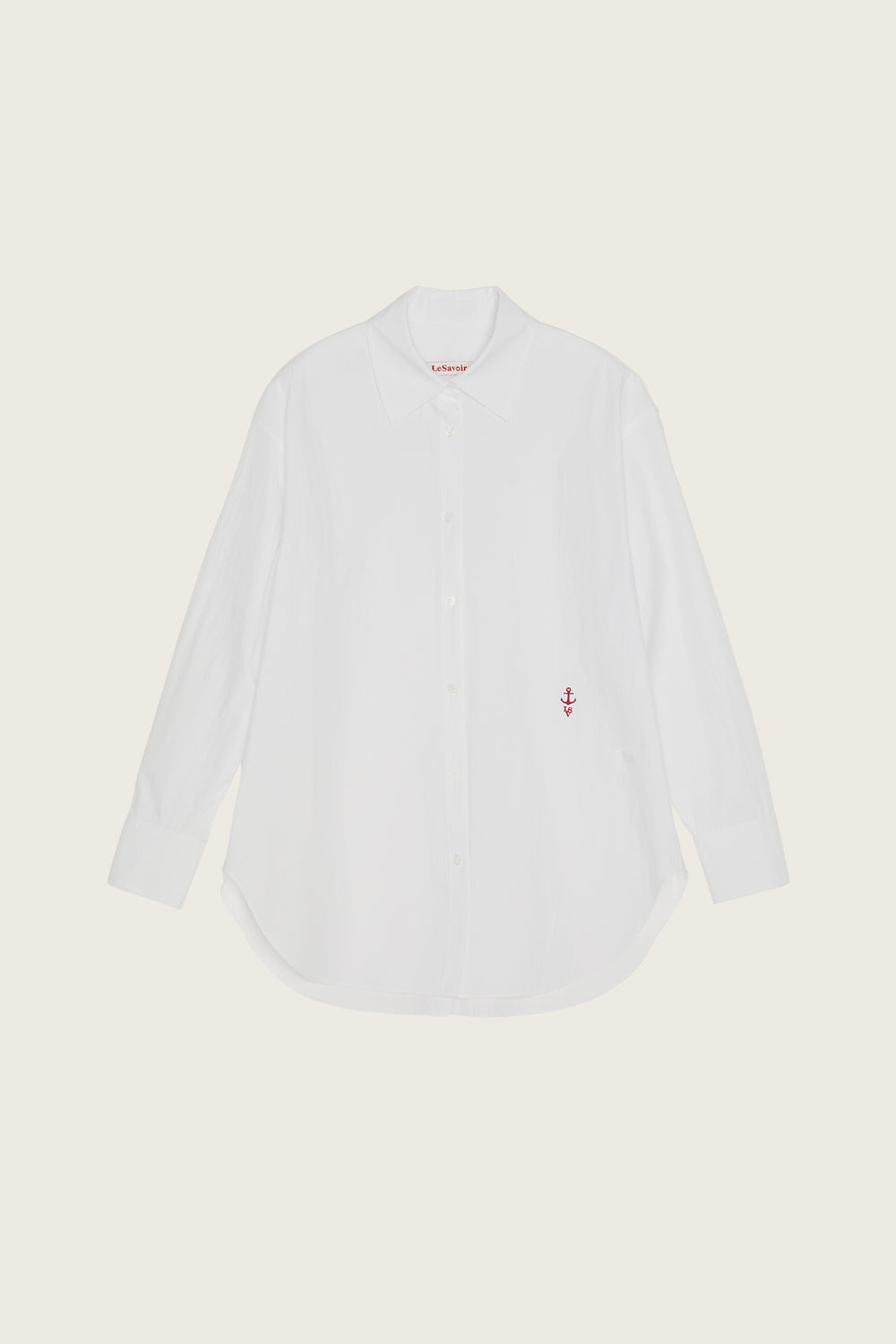 LESAVOIR, CHEMISE EN COTON SIGNATURE_BLANC