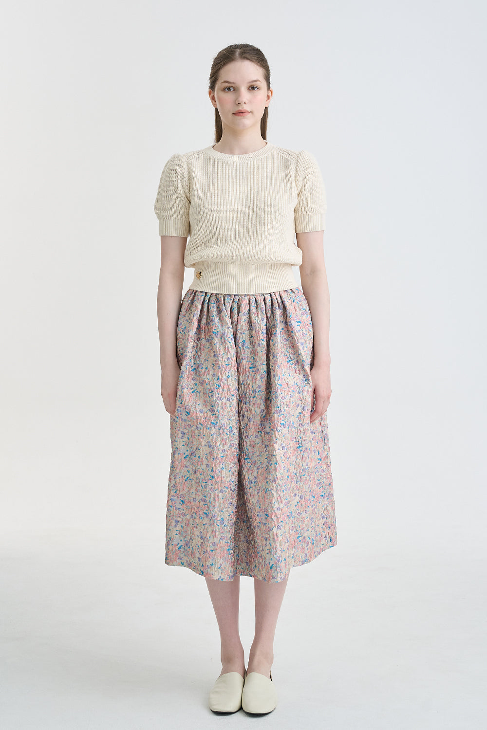 JACQUARD FULL SKIRT_PINK