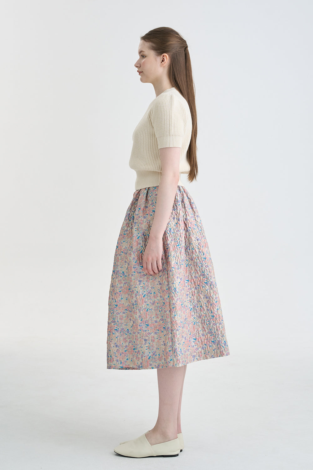 JACQUARD FULL SKIRT_PINK