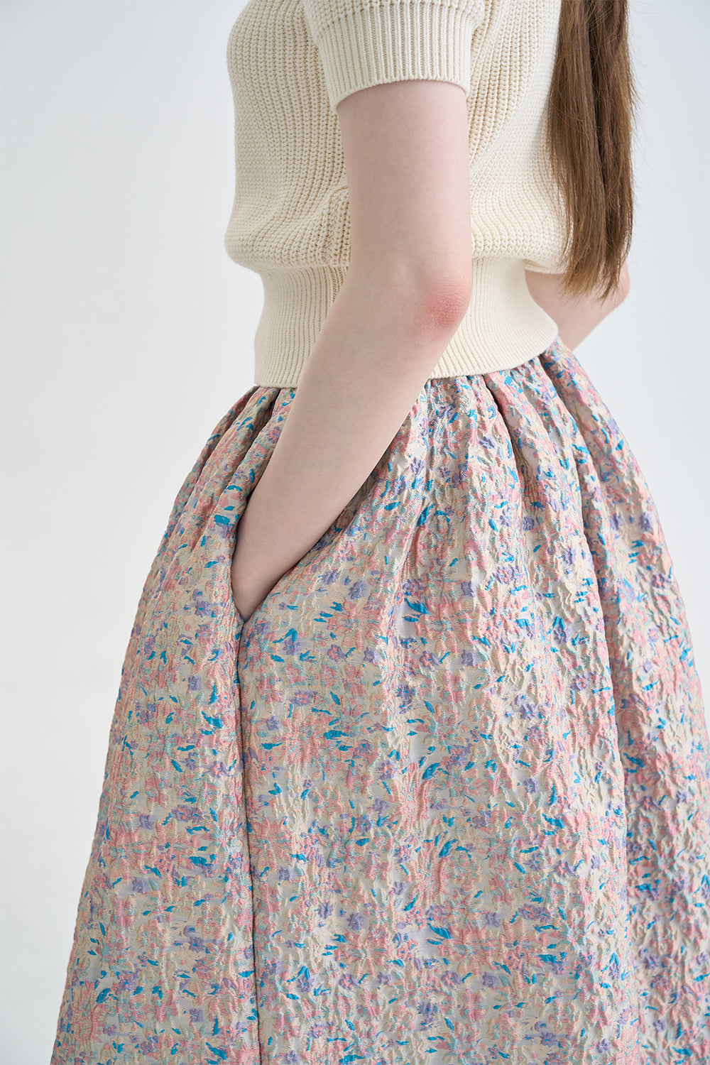 JACQUARD FULL SKIRT_PINK