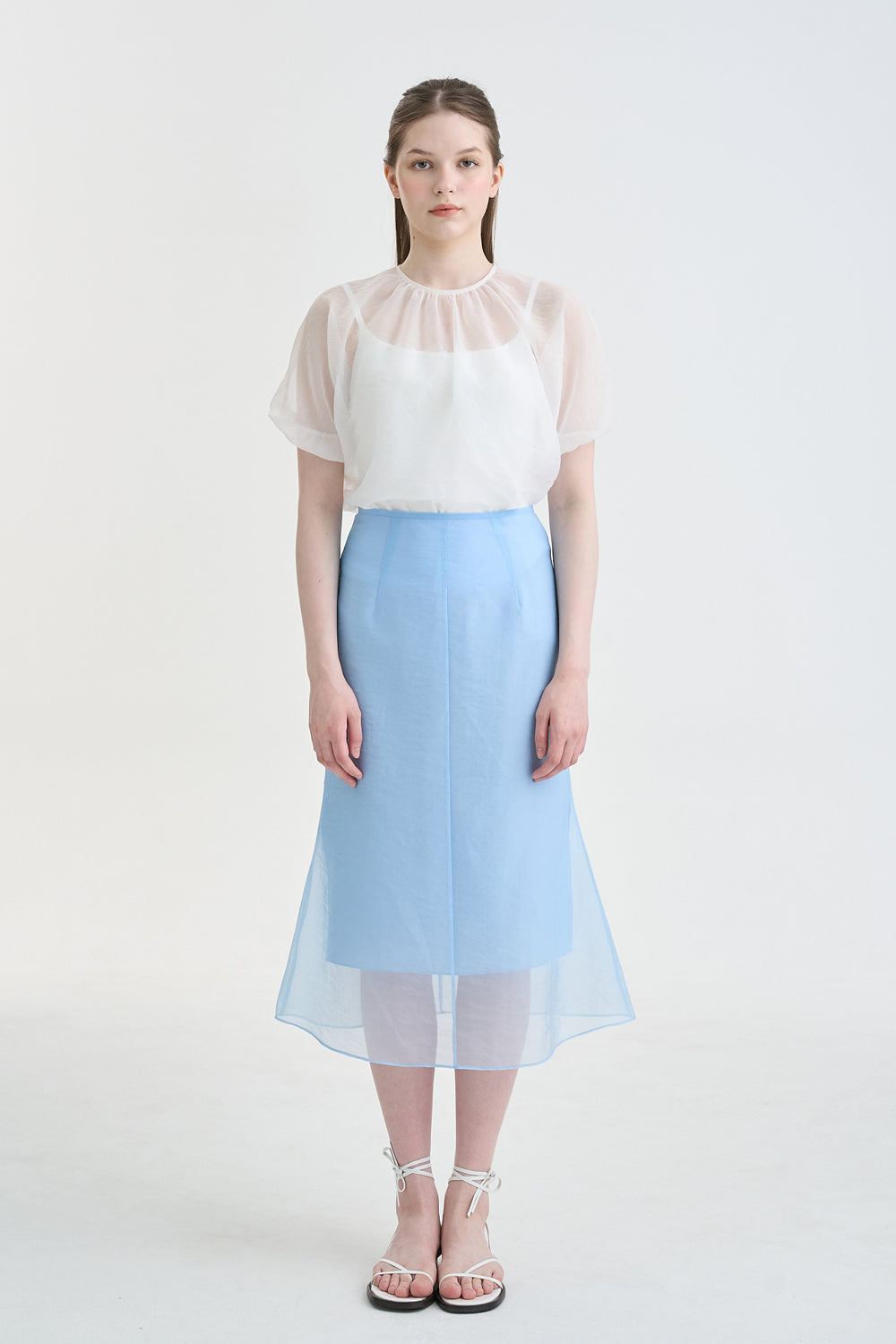 MERMAID SHEER SKIRT_BLUE