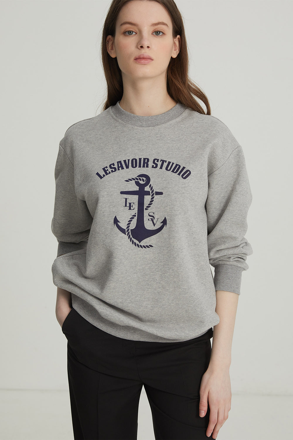 LESAVOIR, SWEAT-SHIRT SIGNATURE_GRIS