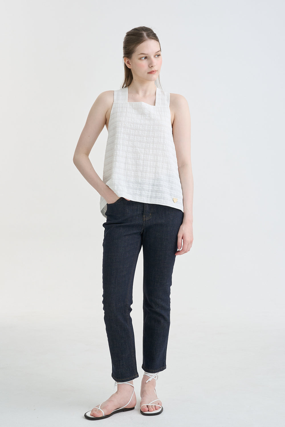 SQUARE CROSS BACK TOP_WHITE