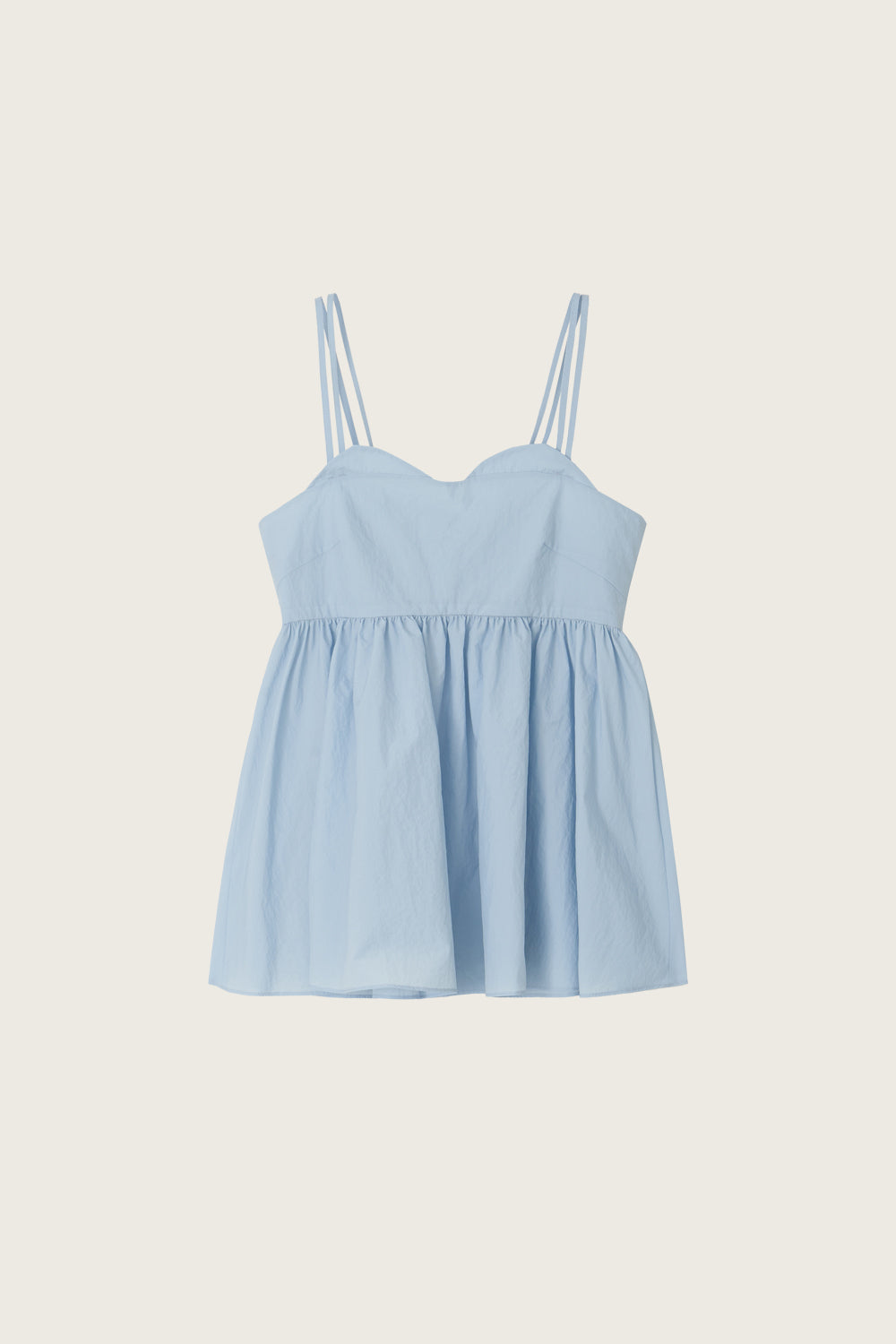 LESAVOIR, TOP PEPLUM À BIDES EN FORME DE CŒUR_BLEU