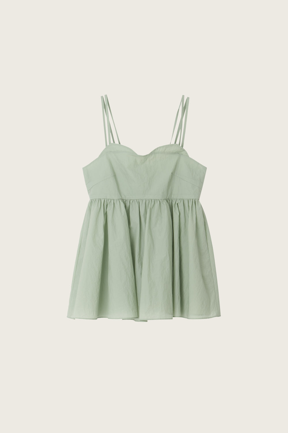 HEART STRAP PEPLUM TOP_MINT