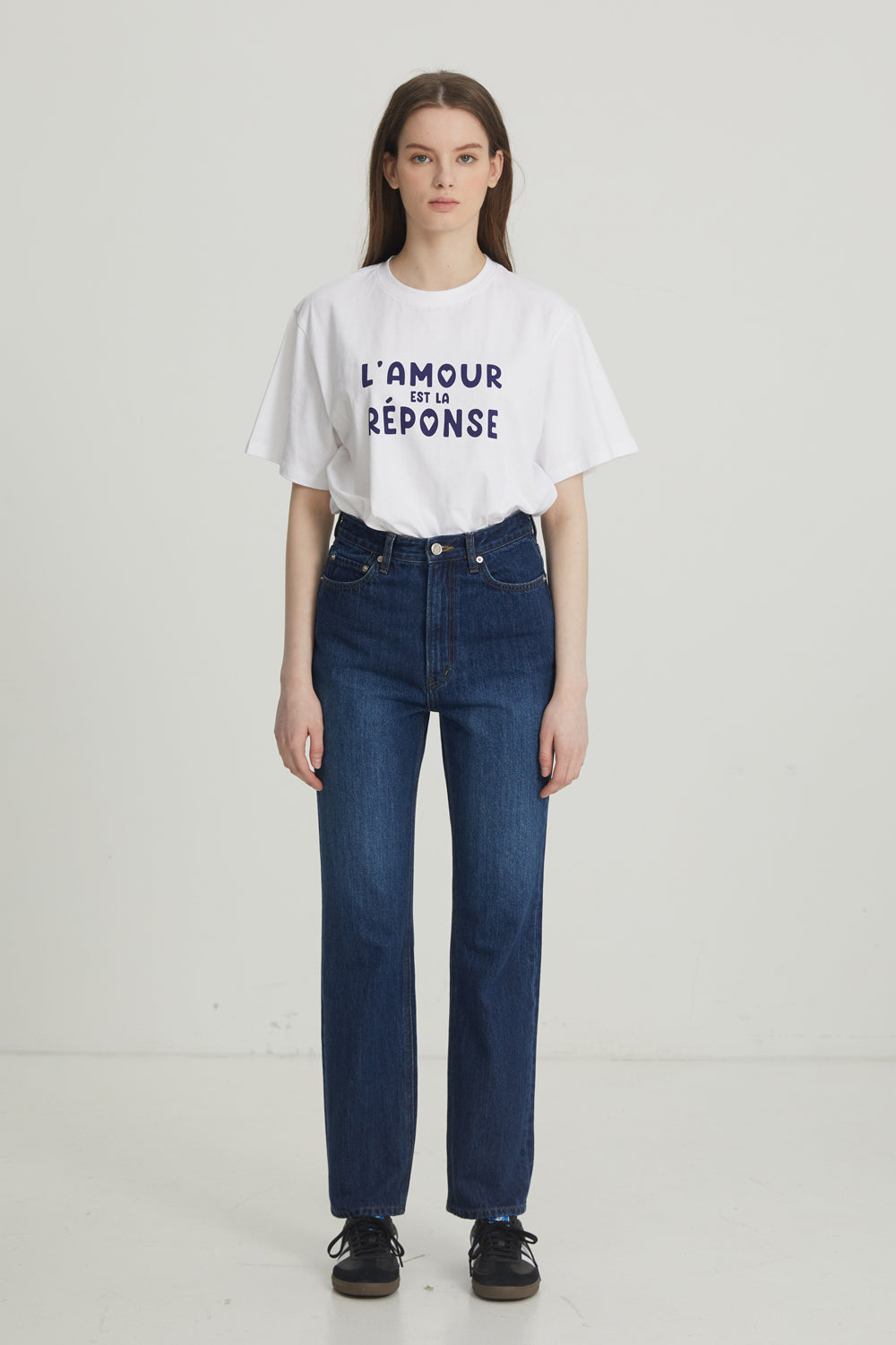 LESAVOIR, T-SHIRT "L'AMOUR"_BLEU MARINE