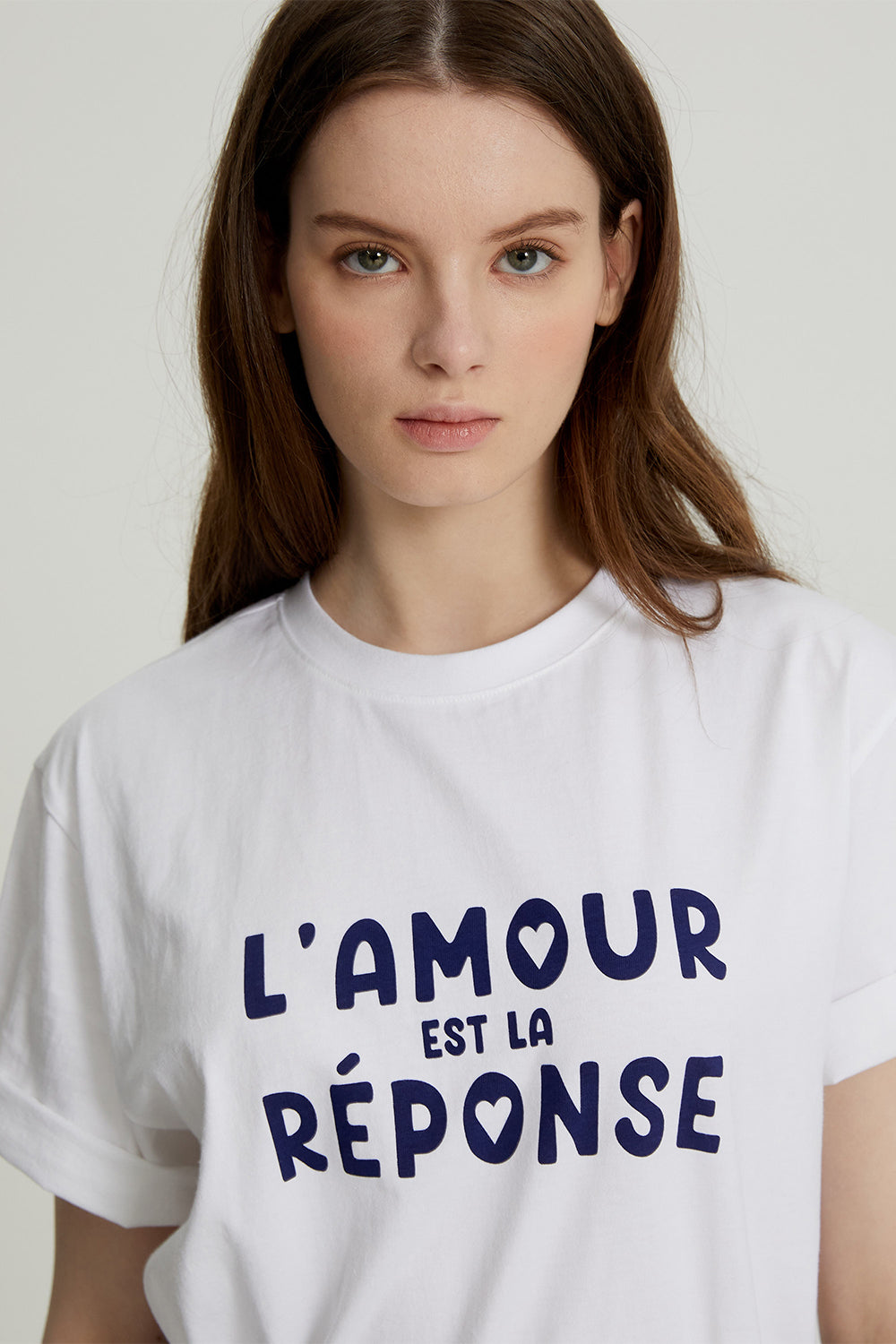 LESAVOIR, T-SHIRT "L'AMOUR"_BLEU MARINE