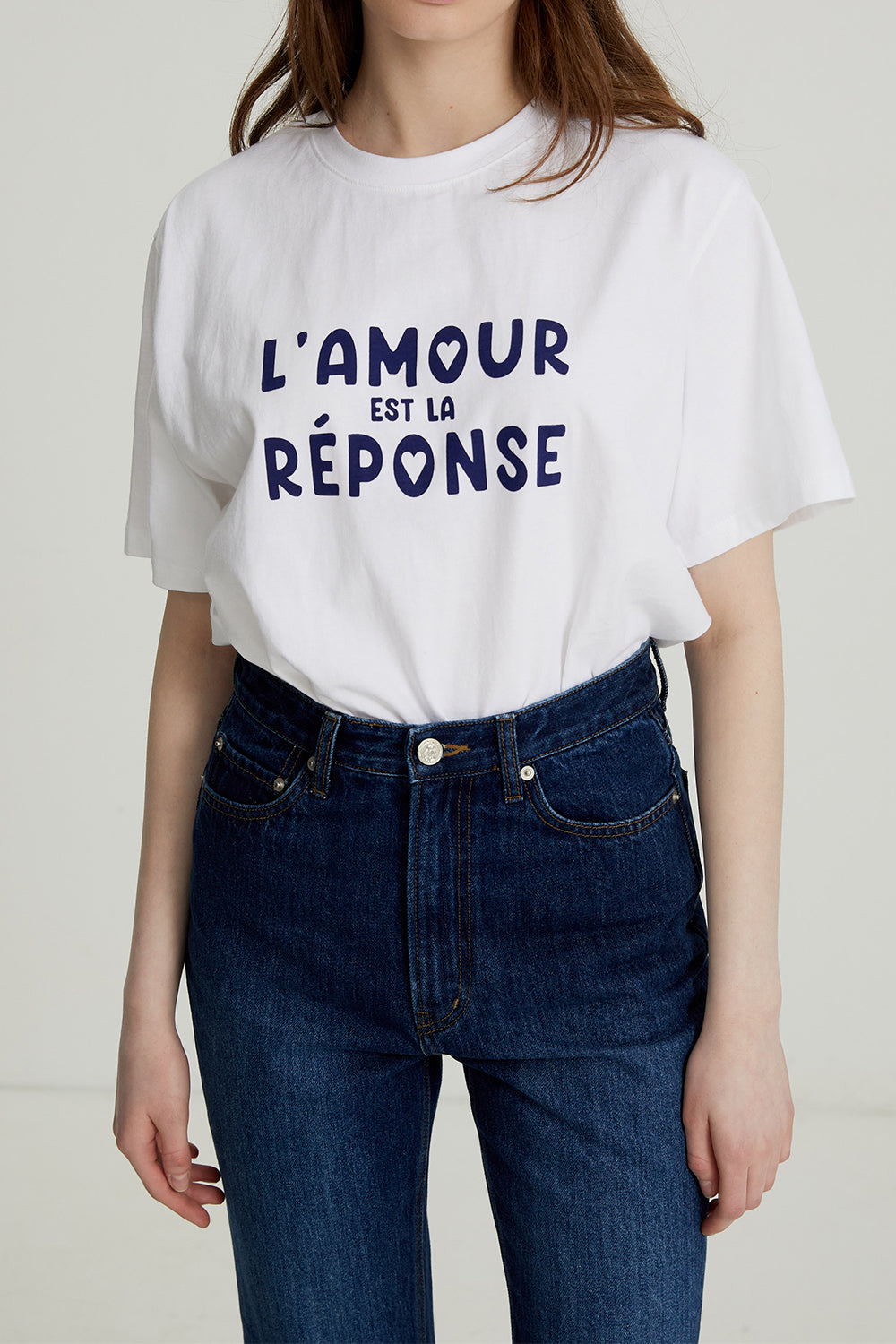 LESAVOIR, T-SHIRT "L'AMOUR"_BLEU MARINE