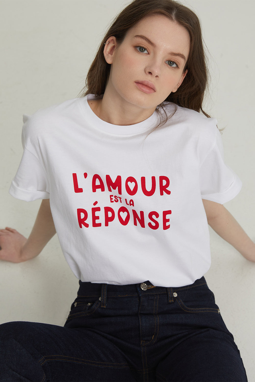 LESAVOIR,T-SHIRT "L'AMOUR"_ROUGE