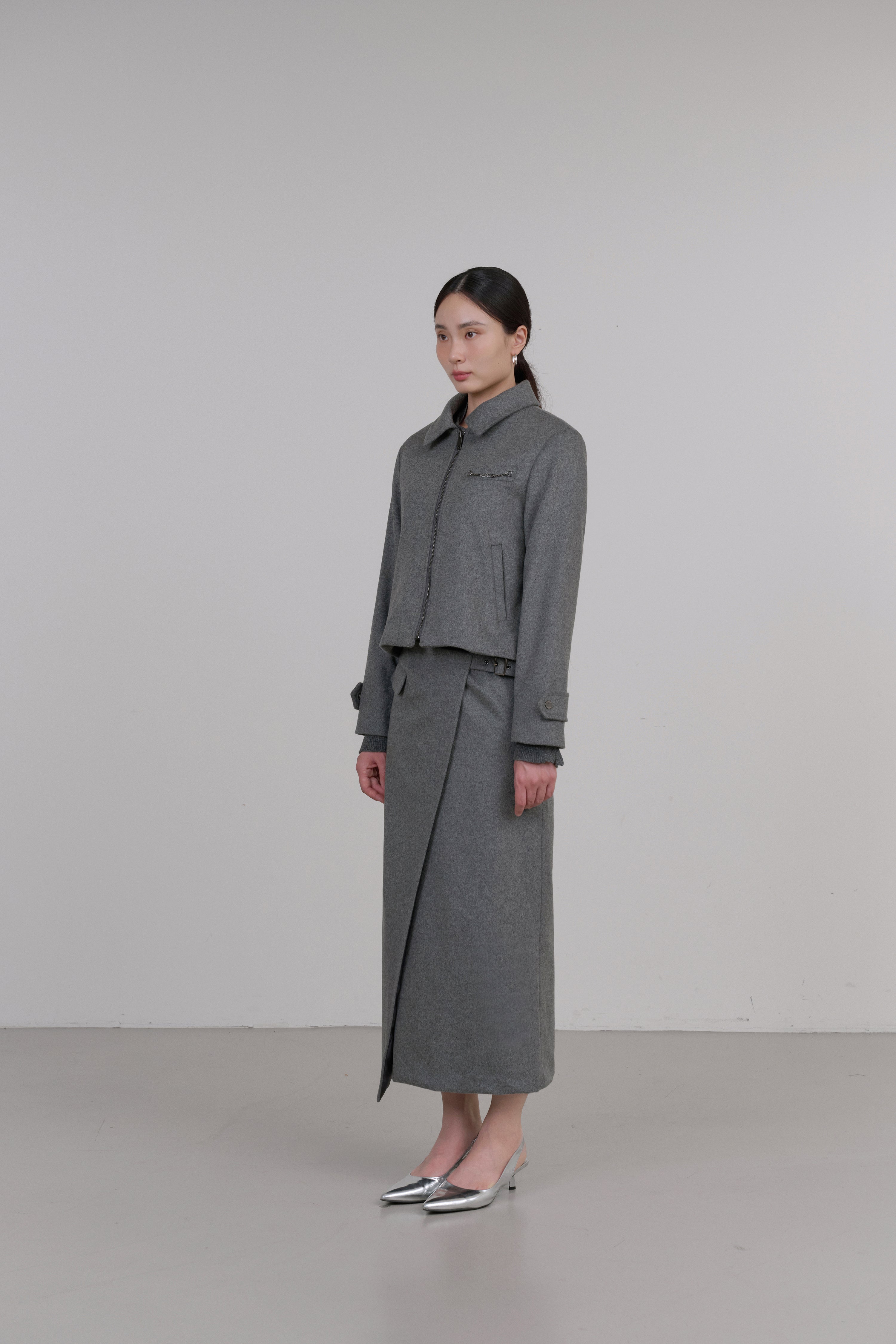CHAIN WOOL JACKET_GREY