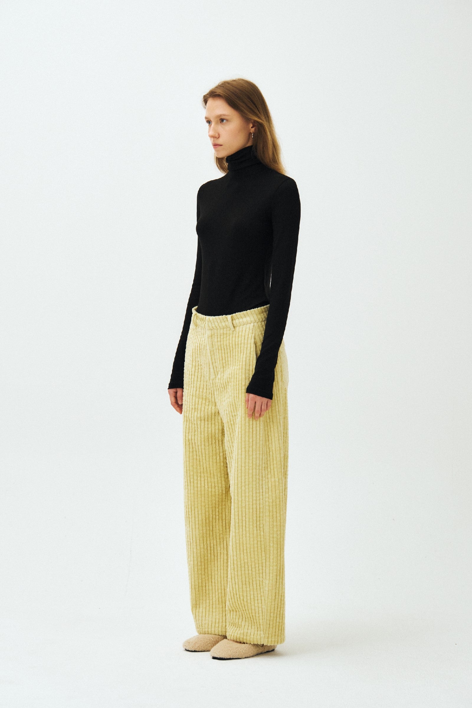HEAVY WIDE CORDUROY PANTS_GREEN