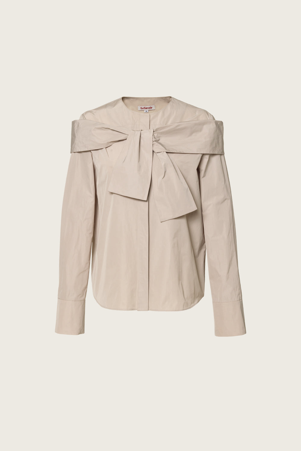 FAILLE BOW SHIRT_BEIGE