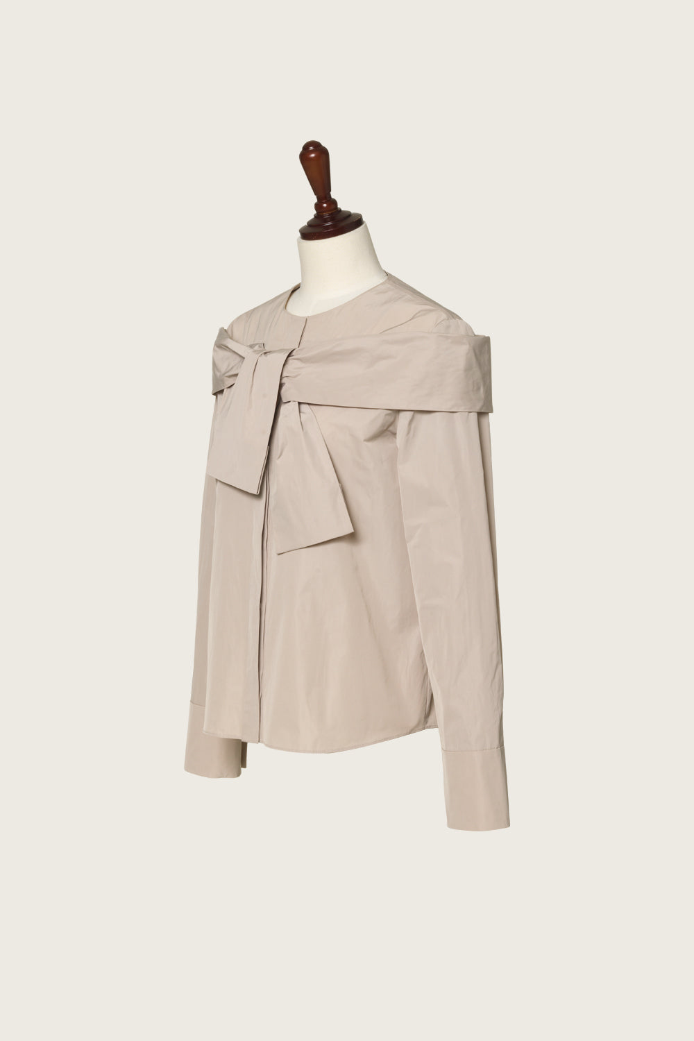 FAILLE BOW SHIRT_BEIGE