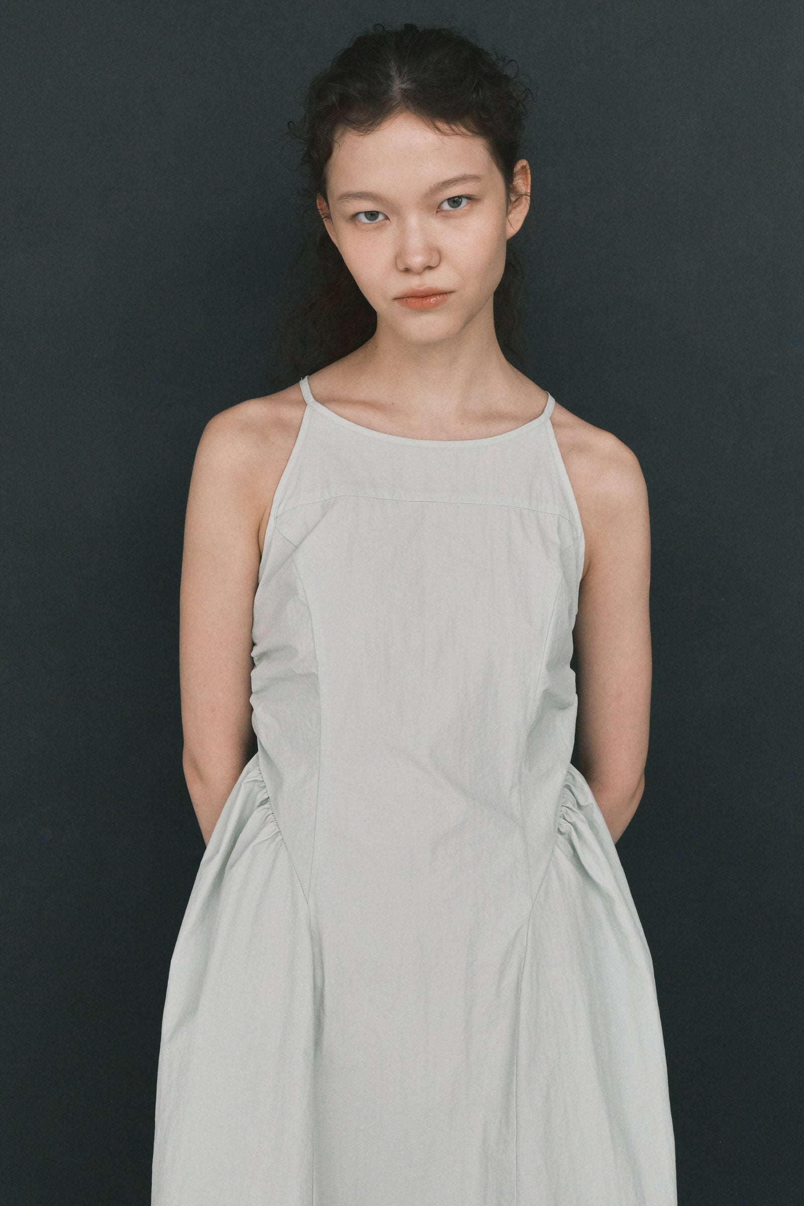 HALTERNECK MAIS PUFF SLEEVE DRESS_MINT