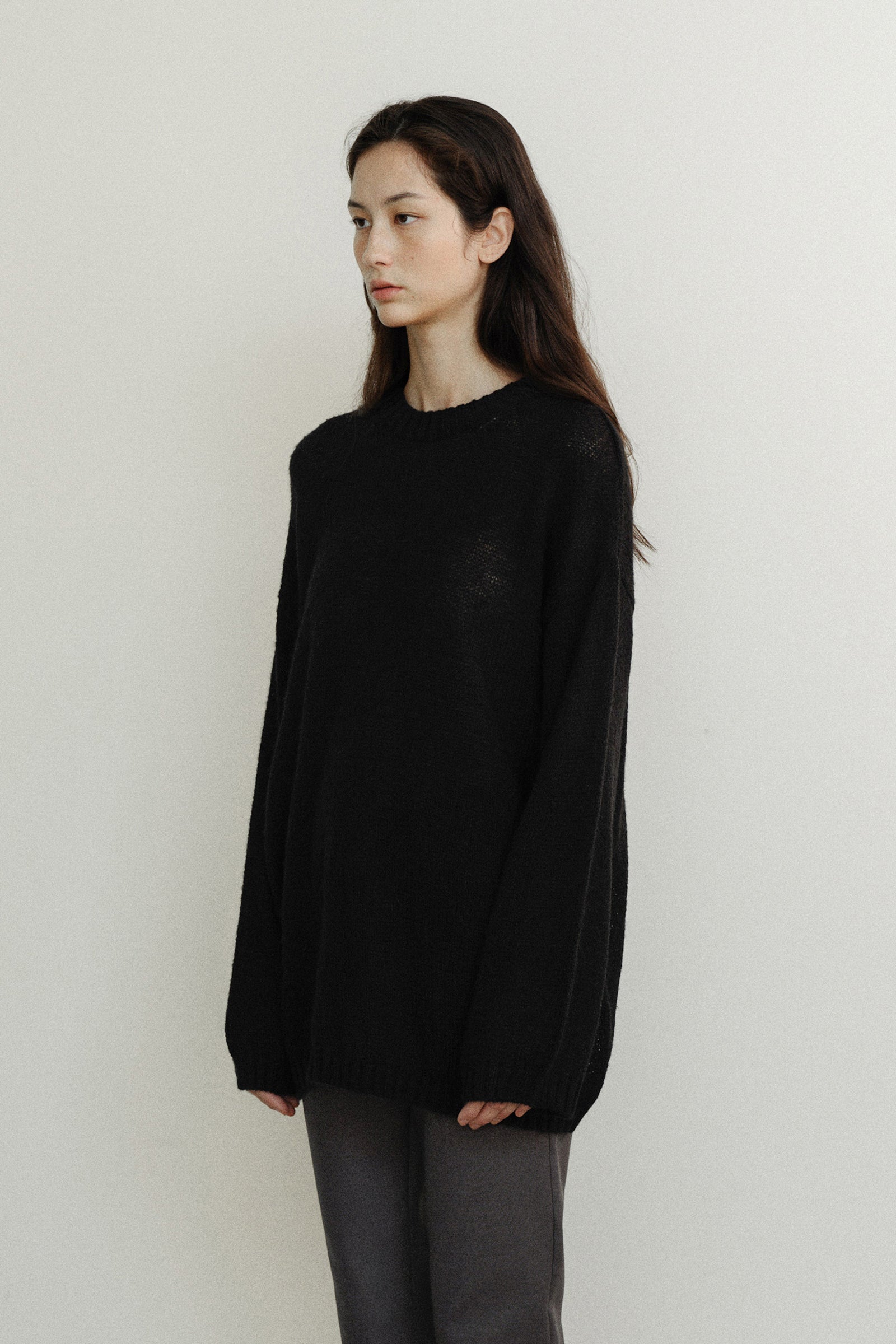 POND MOHAIR KNIT_BLACK