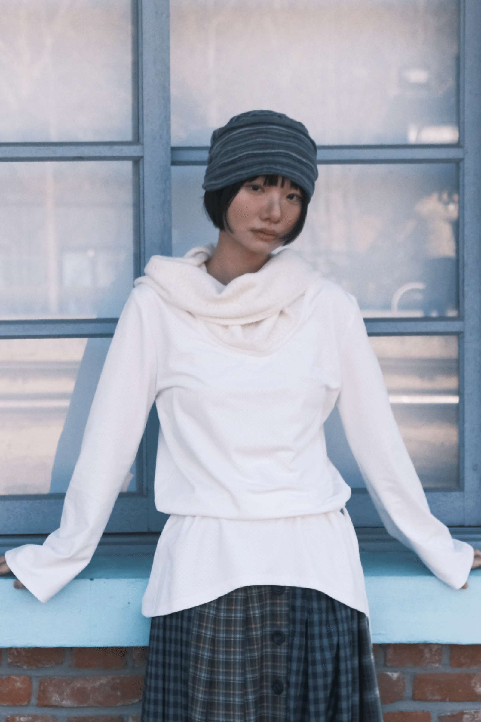 HAUT À COL DRAPÉ_ BLANC