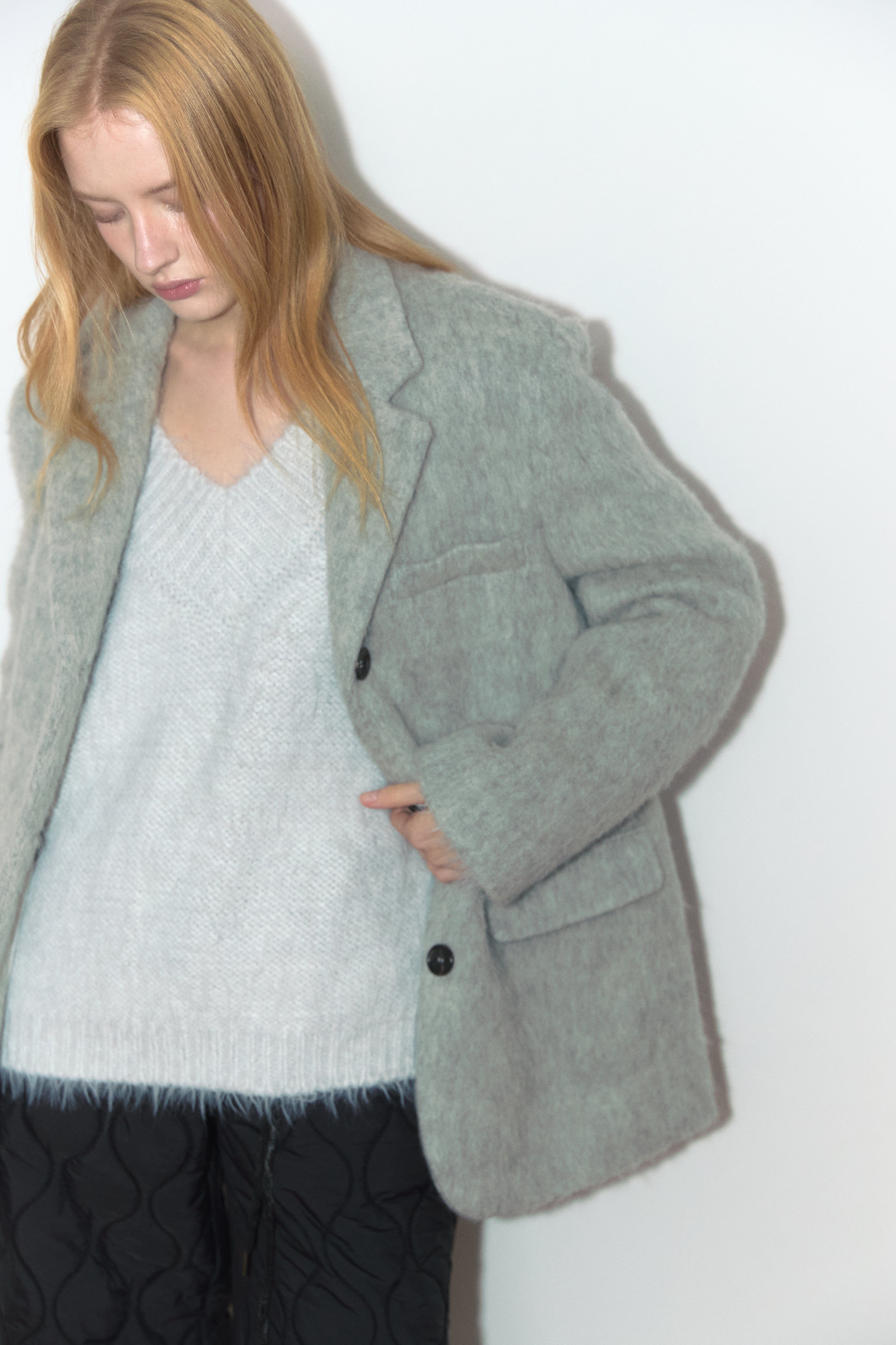 MOHAIR WOOL JACKET_LIGHT MELANGE