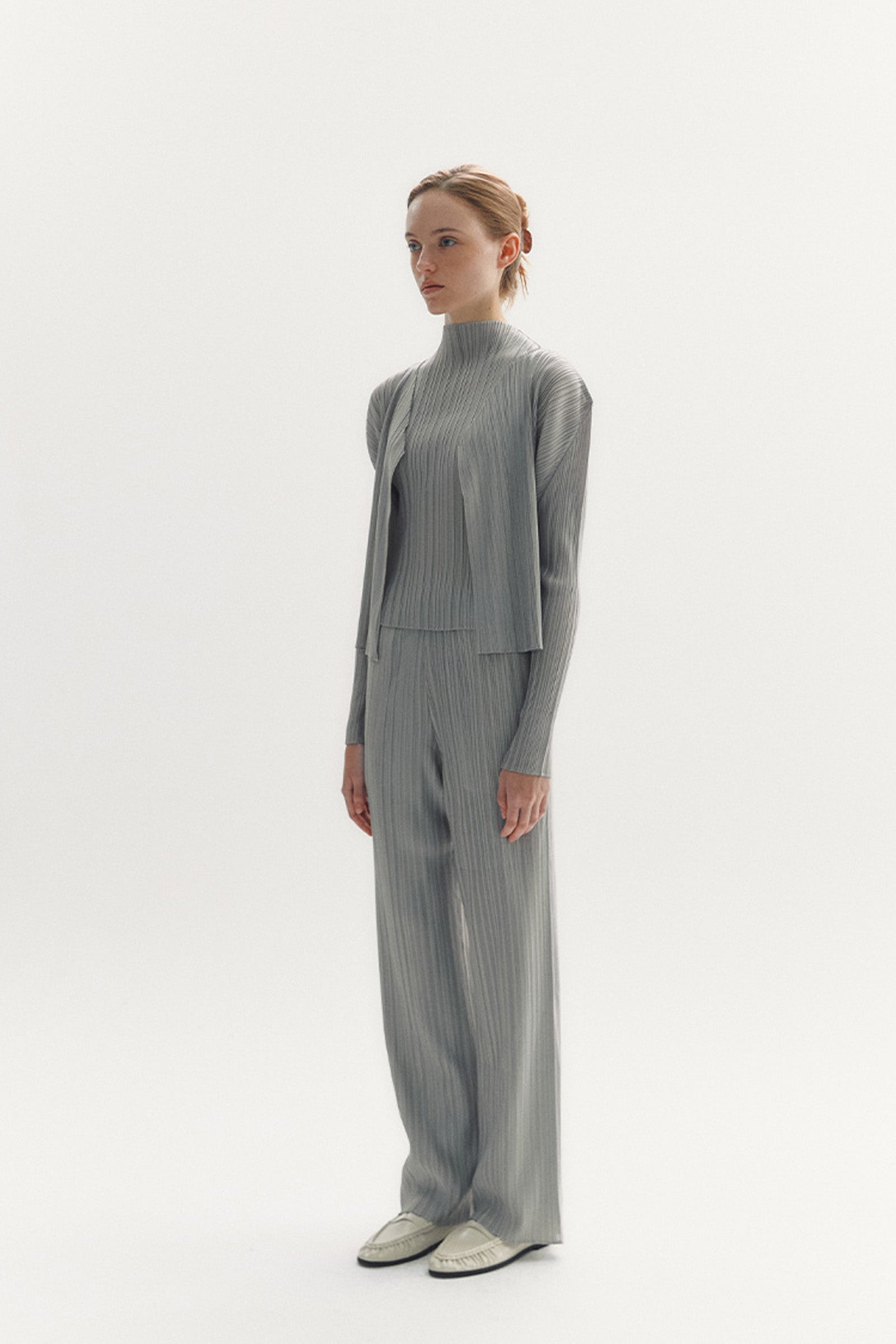 MODERN PLEATS PANTS_GREY