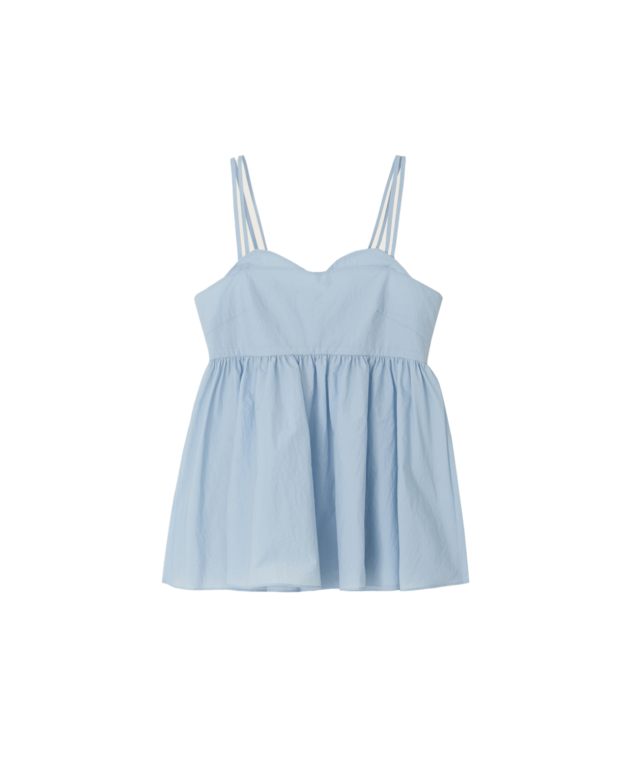 LESAVOIR, TOP PEPLUM À BIDES EN FORME DE CŒUR_BLEU