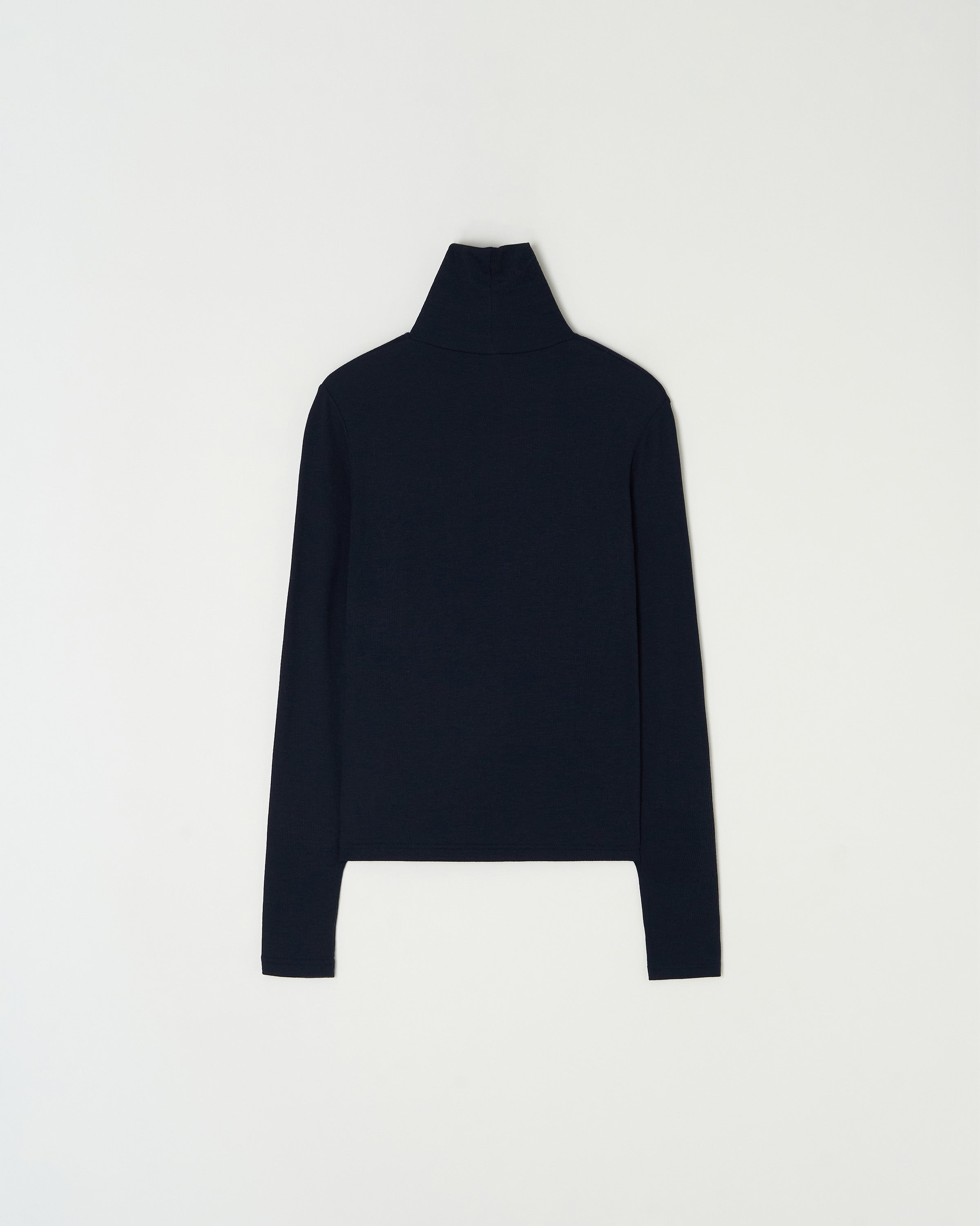 ESSENTIAL RIBBED WOOL TURTLENECK_NAVY