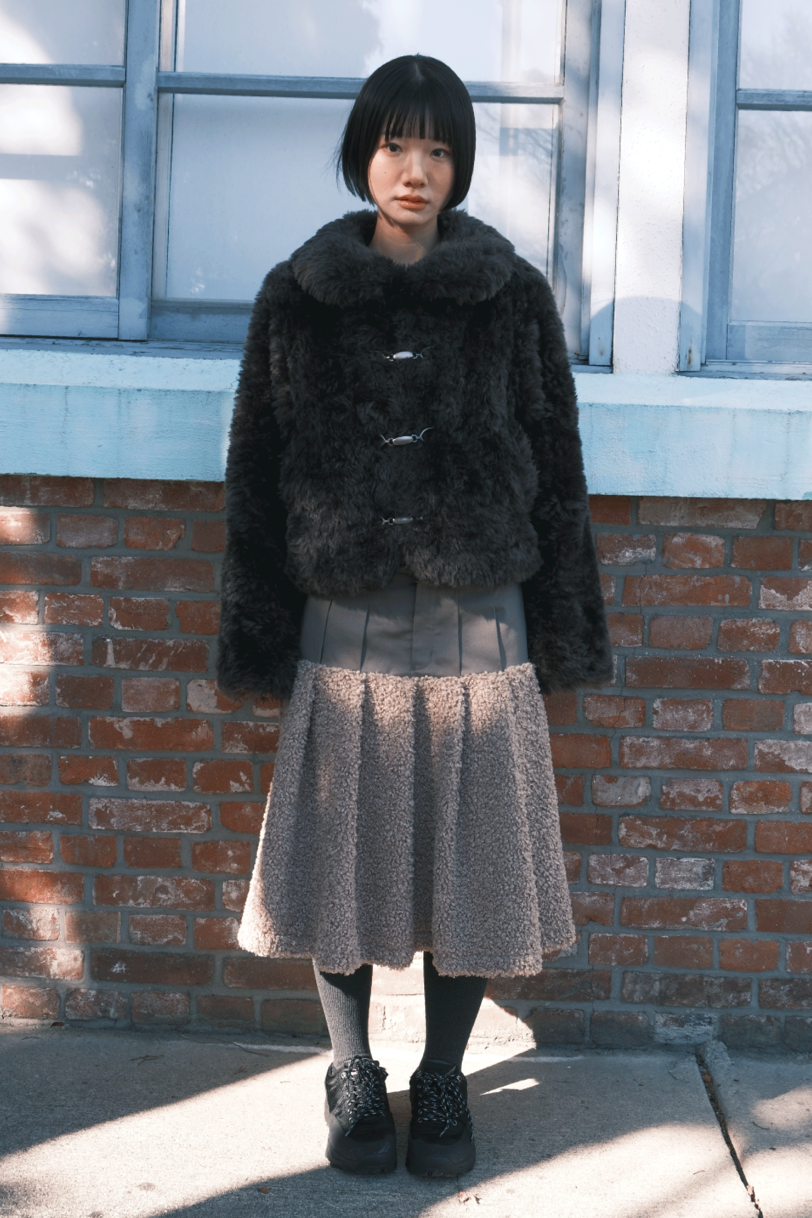 JUPE MIDI POLAIRE_BEIGE